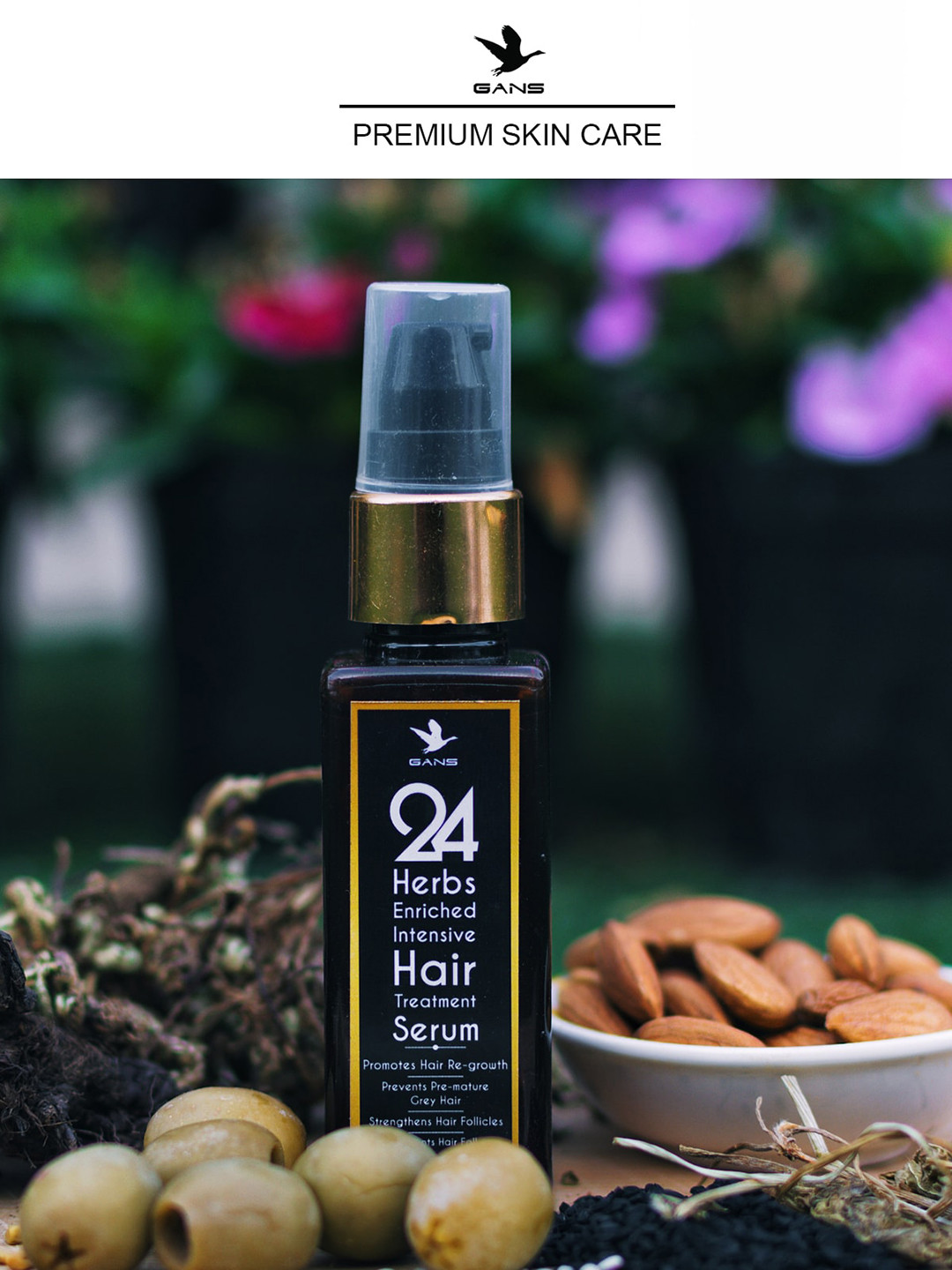 Gans Black 24 Herbs Enriched Intensive Hair Treatment Serum