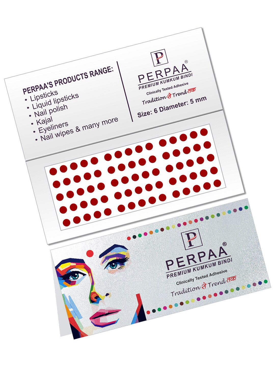 PERPAA Maroon Velvet Kumkum Bindi Box with 15 Flaps - Size 6