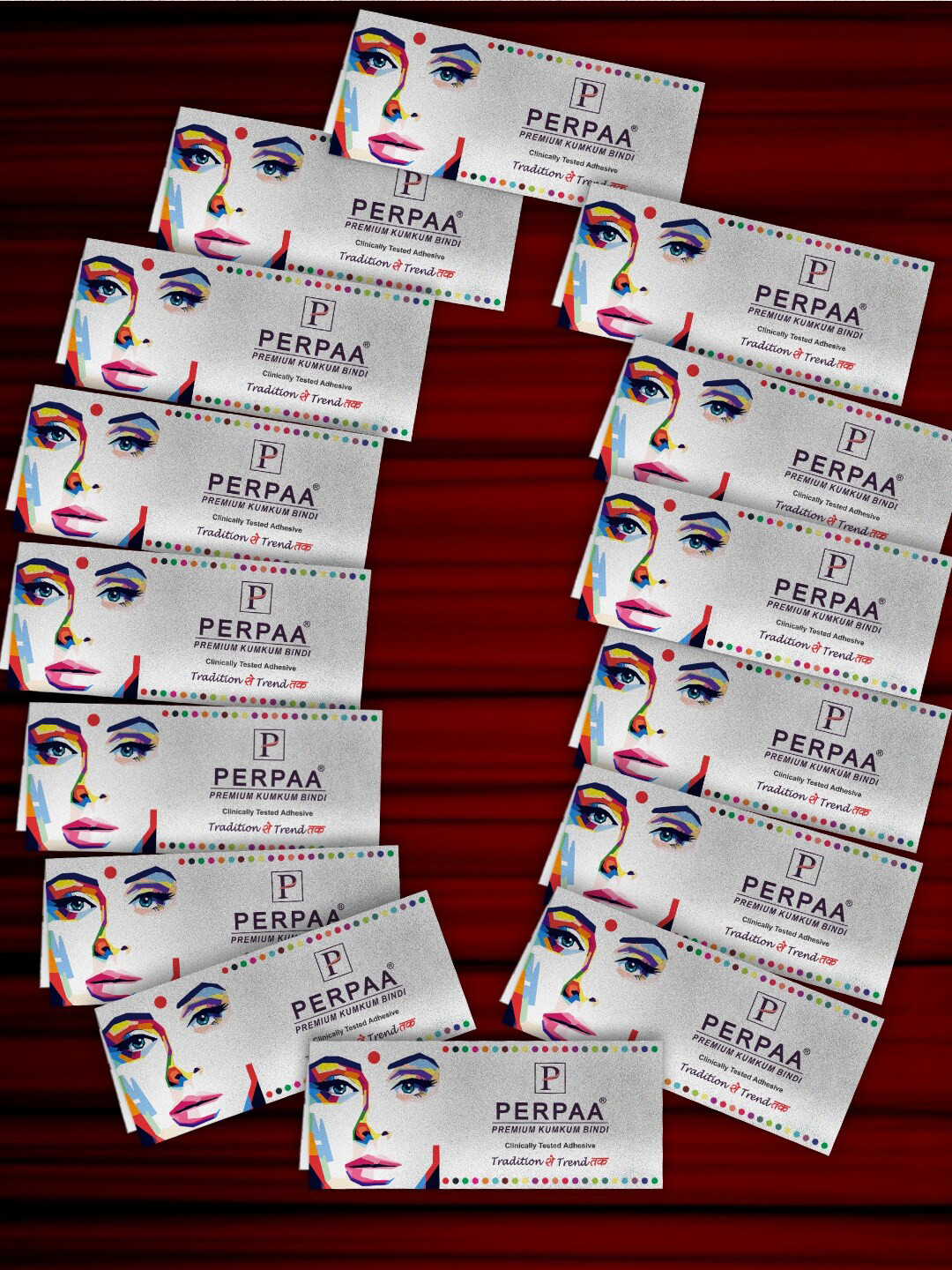 PERPAA Maroon Velvet Kumkum Bindi Box with 15 Flaps - Size 7.5