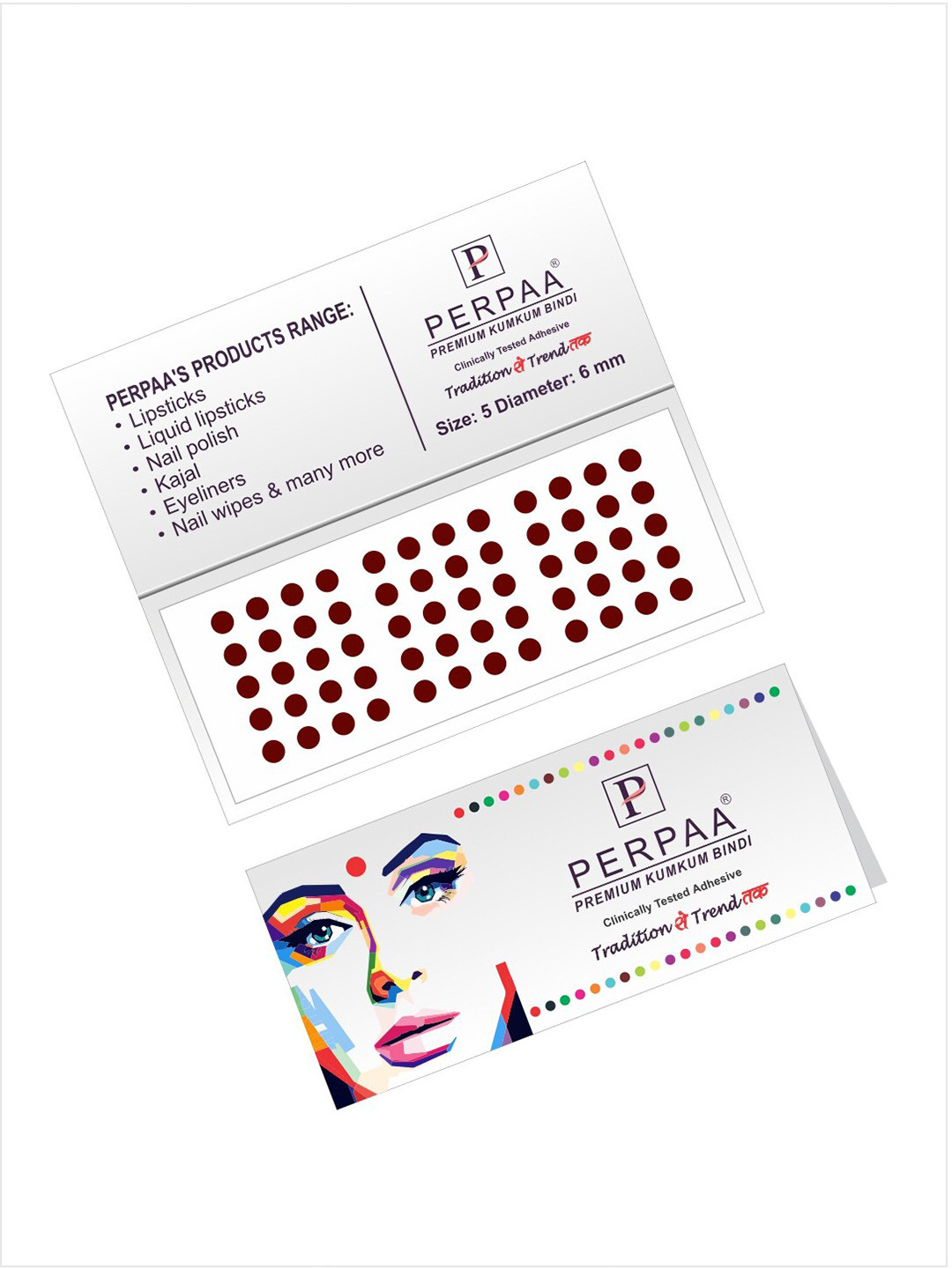 PERPAA Maroon Velvet Kumkum Bindi Box with 15 Flaps - Size 5