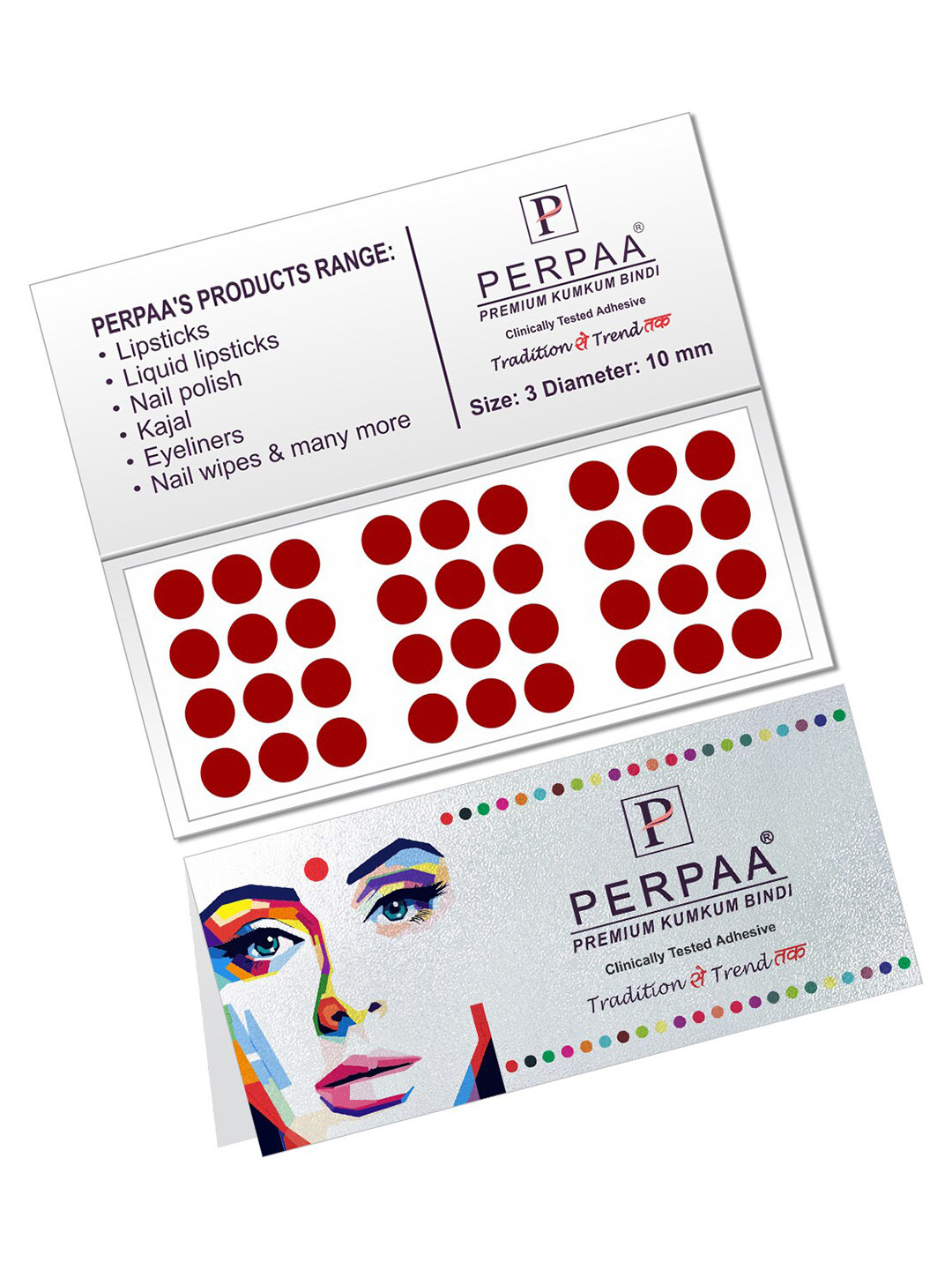 PERPAA Maroon Velvet Kumkum Bindi Box with 15 Flaps - Size 3