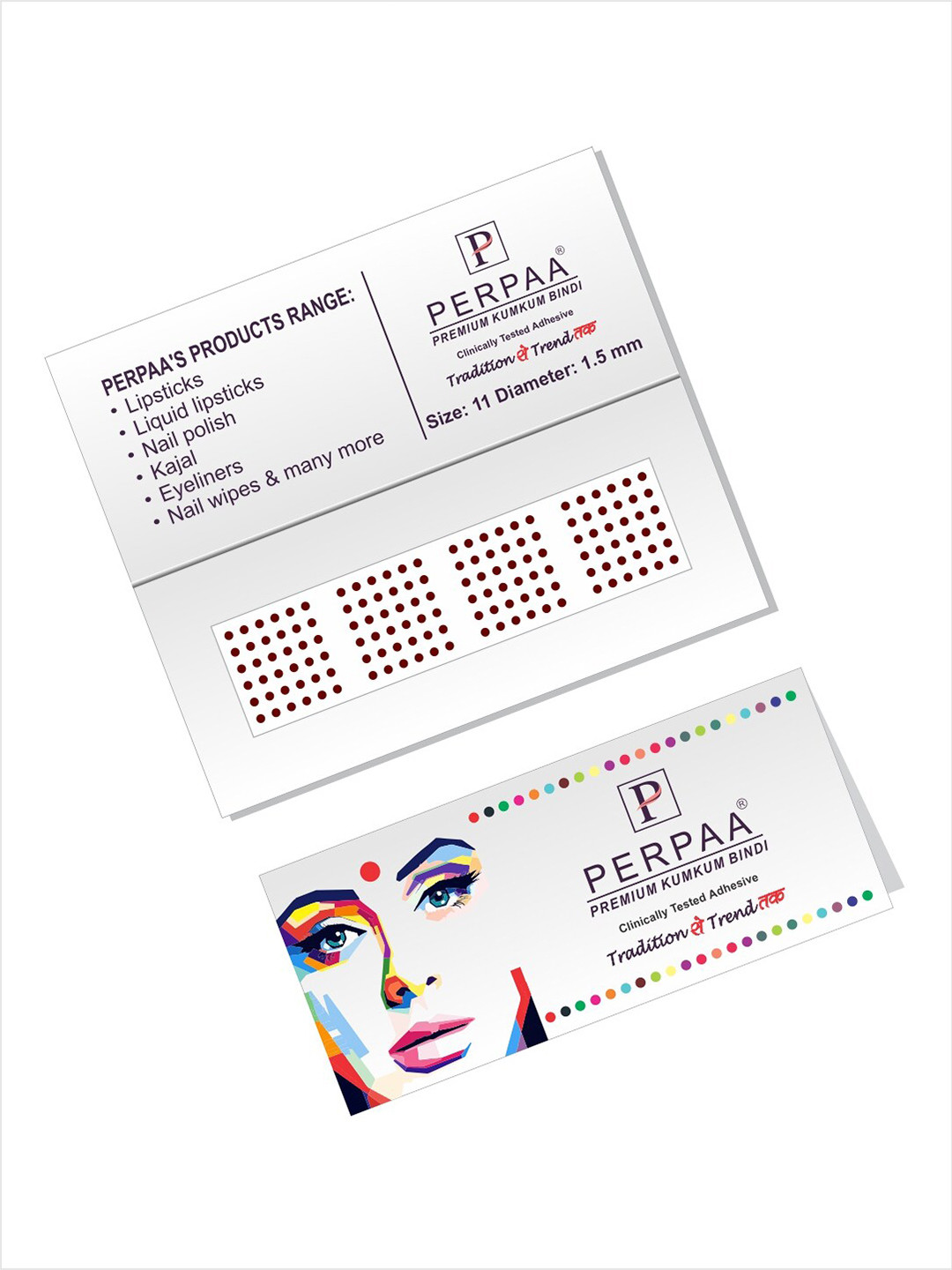 PERPAA Maroon Velvet Kumkum Bindi Box with 15 Flaps - Size 11