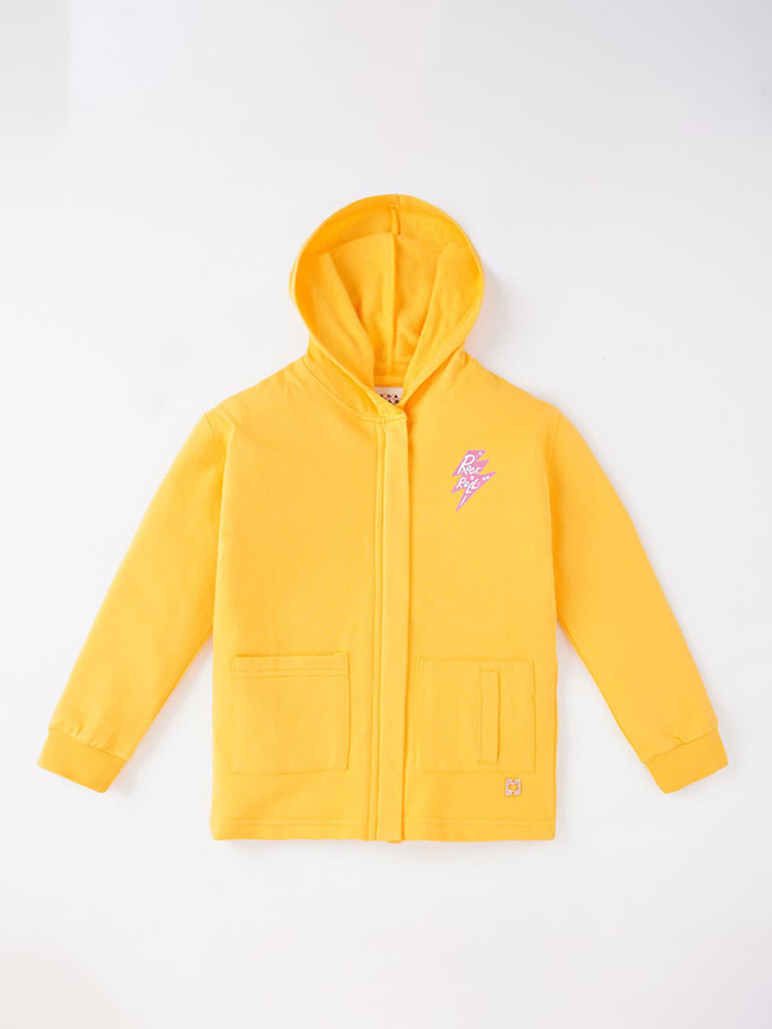 Ed-a-Mamma Girls Yellow Striped Cotton Padded Jacket