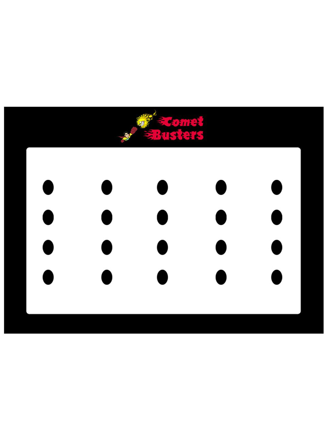 Comet Busters 20 Pcs Reusable Oval Designer Bindis - Black