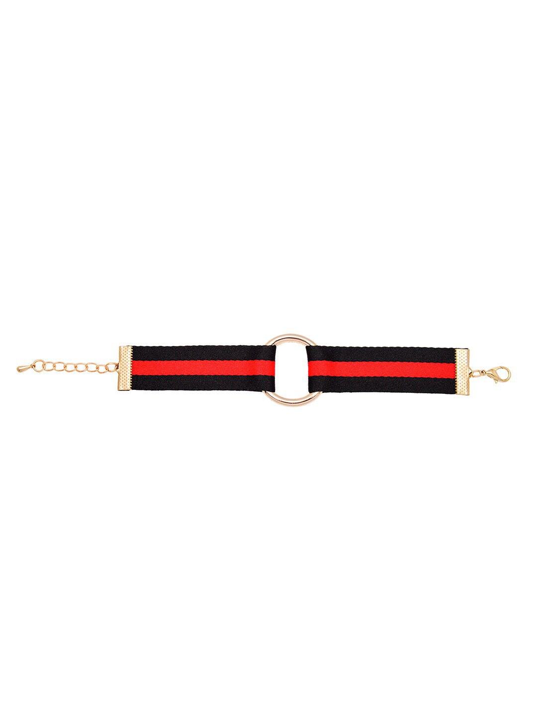 Shining Jewel - By Shivansh Women Black & Red Wraparound Cloth Strap Bracelet