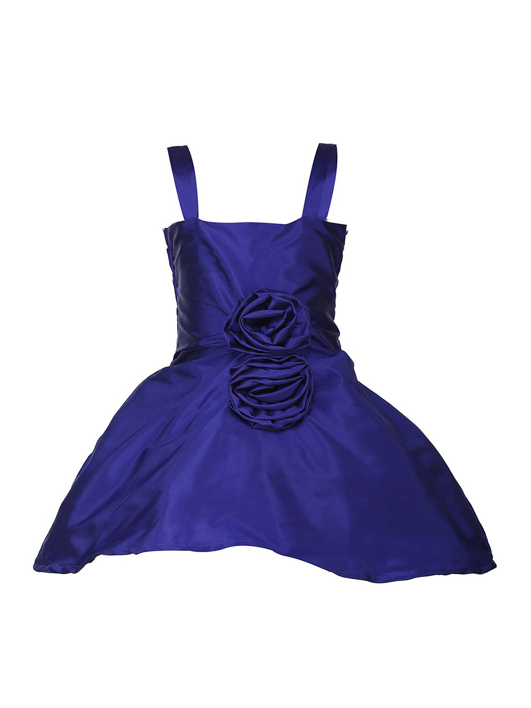 Samsara Couture Navy Blue Fit and Flare Corsage Dress