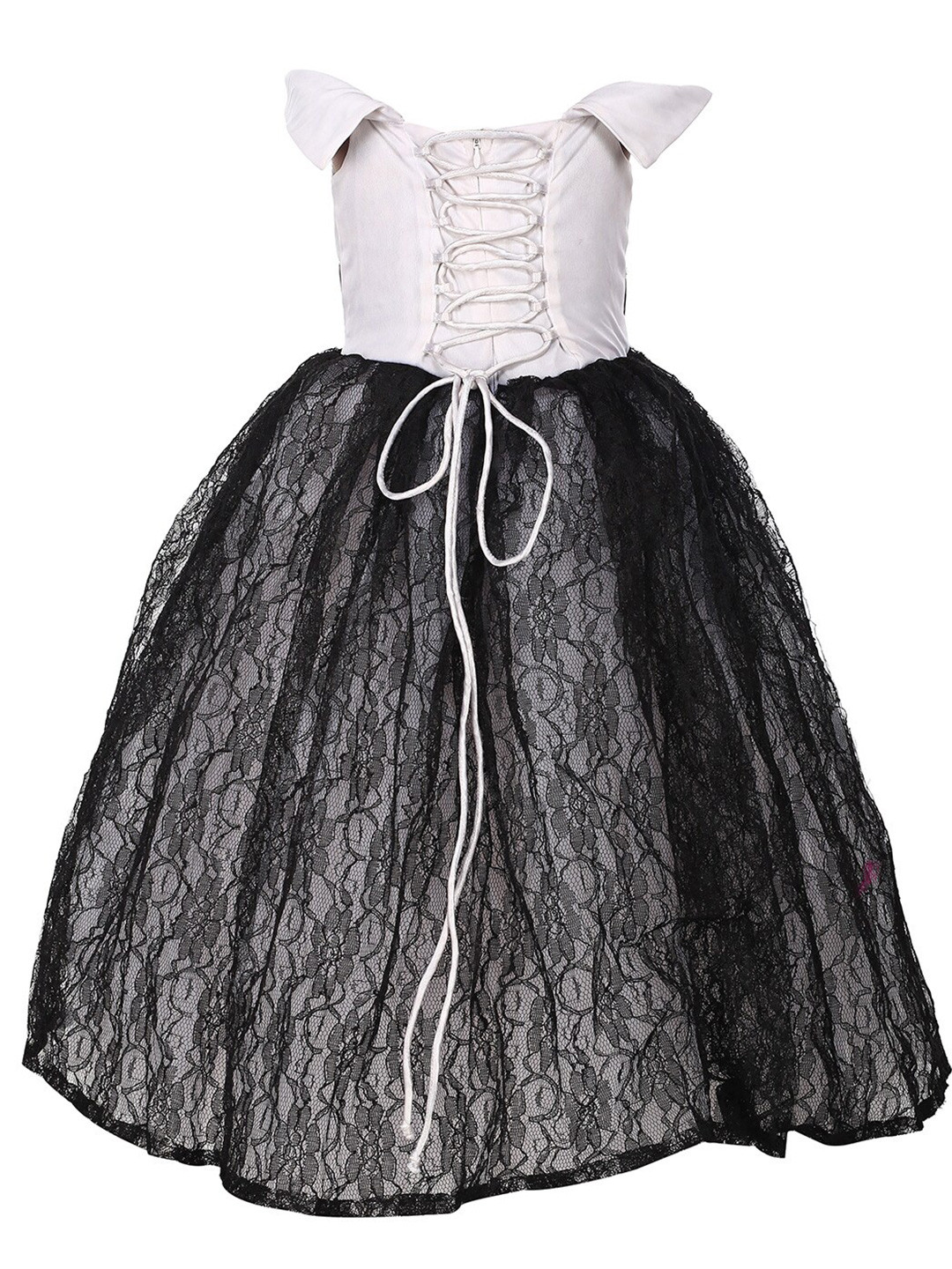Samsara Couture Black Off-Shoulder Net Maxi Dress