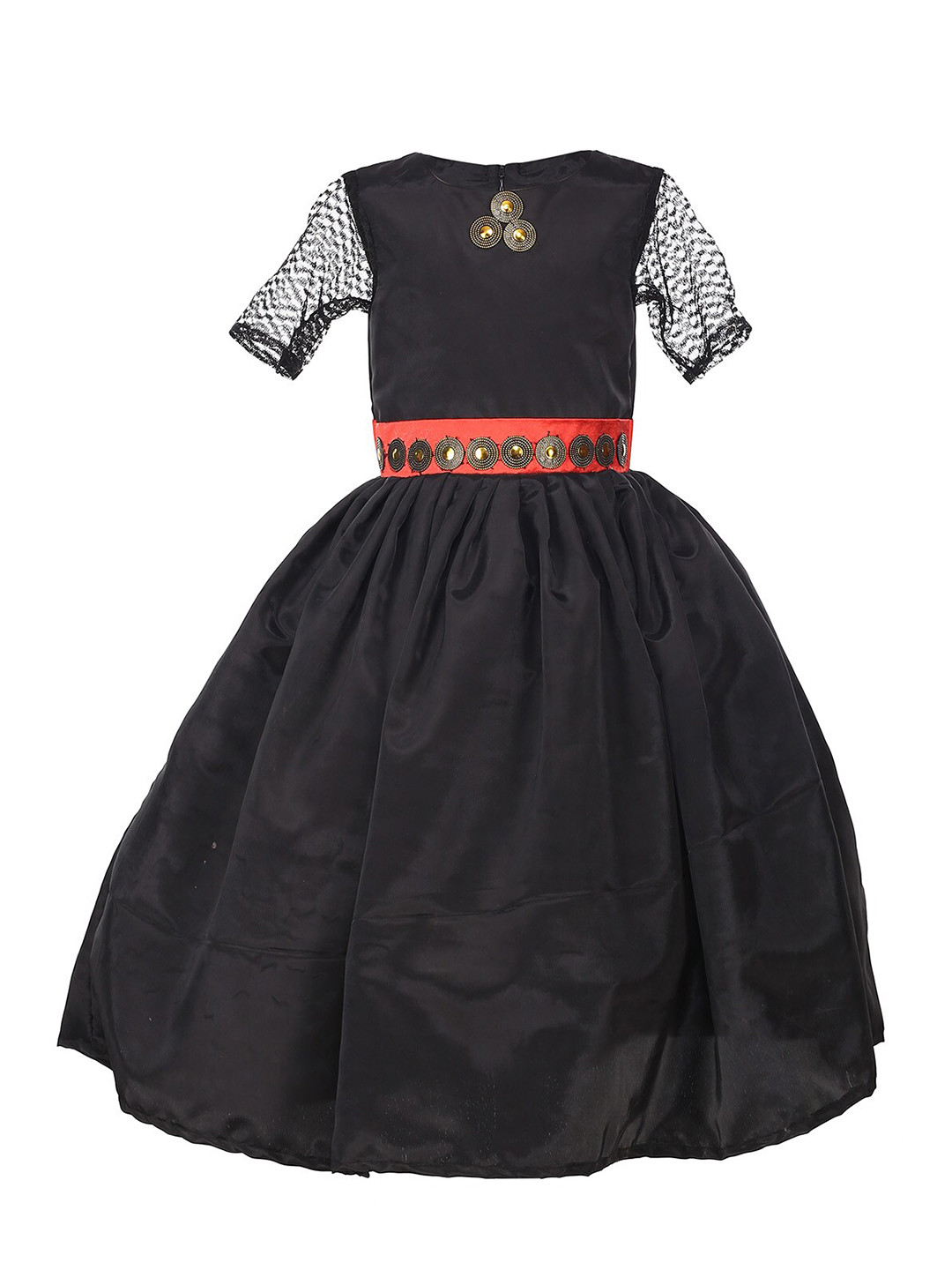 Samsara Couture Black Applique Net Dress