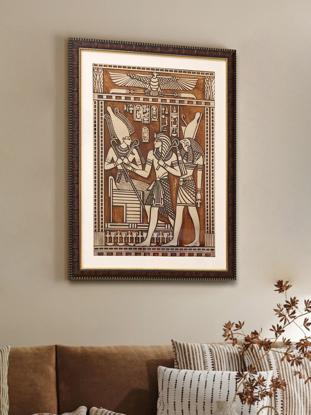 SHREE KALA HOME DECOR Egyptian The Pharaoh Synthetic Wood Paintings Wall Art - 19 x 26 In