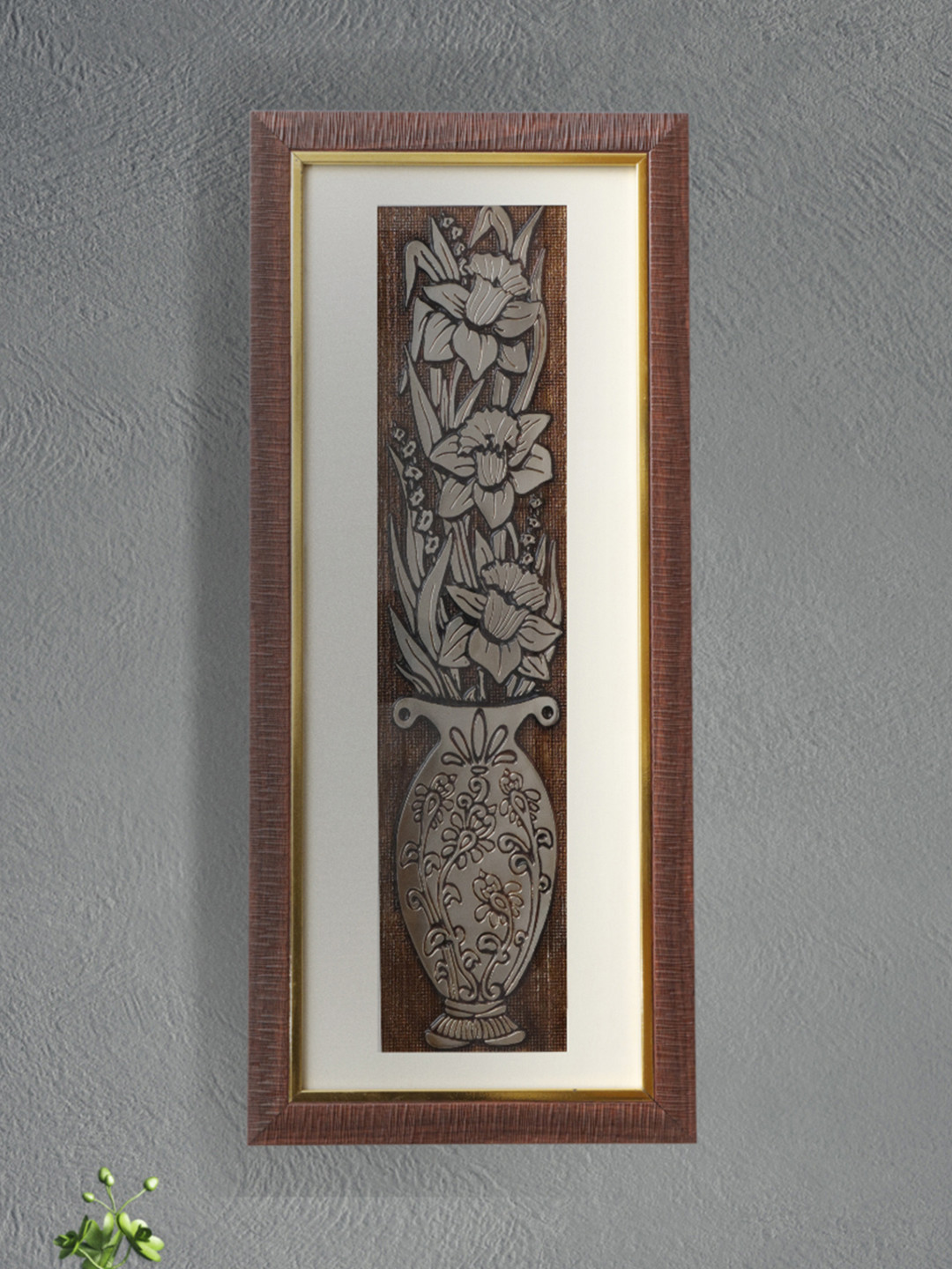 SHREE KALA HOME DECOR Brown & Gold-Toned Antique Egyptian Art Embossed Foil Painting