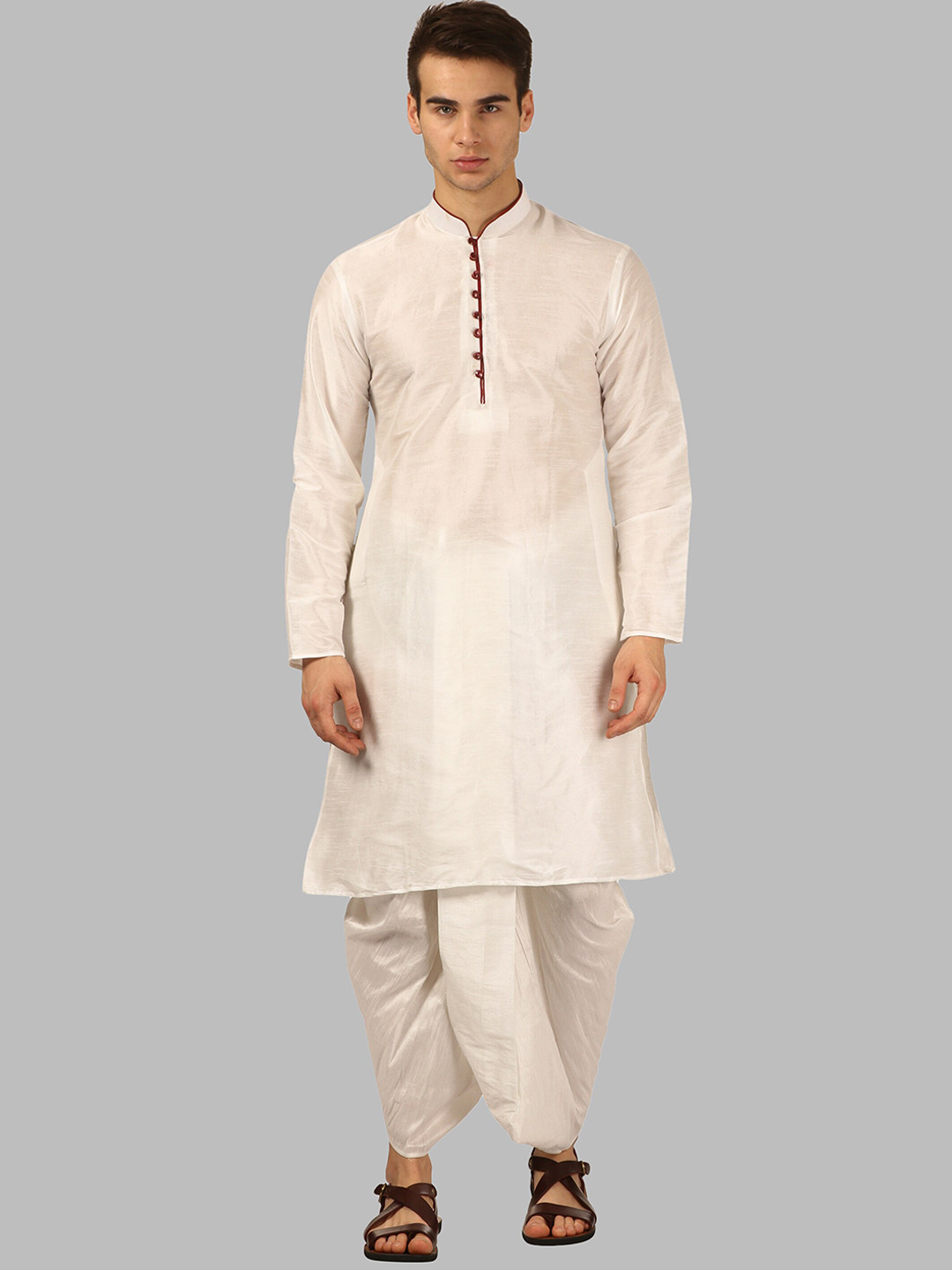 ROYAL KURTA Men White Kurta with Dhoti Pants