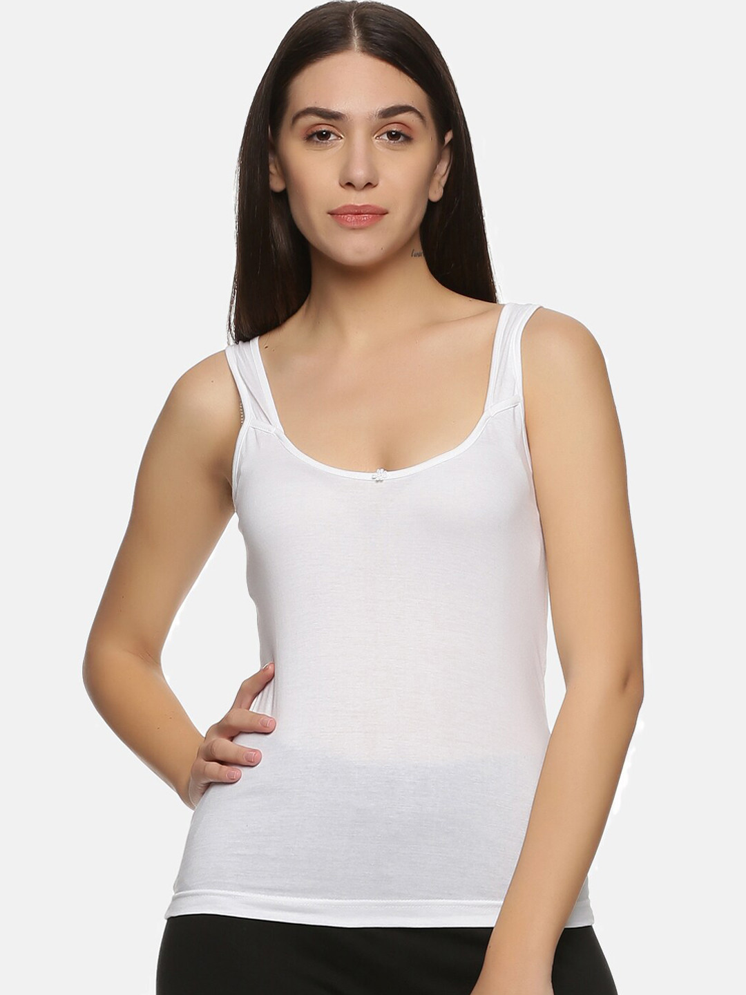 NOT YET by us Women White Camisole With Straps