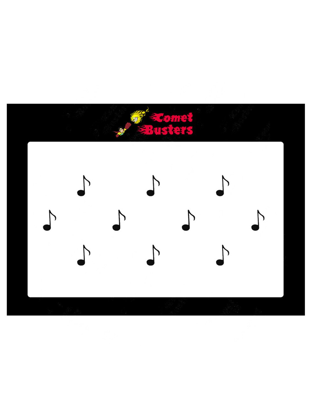 Comet Busters 10 Pcs Musical Notes-Shaped Reusable Designer Bindis - Black