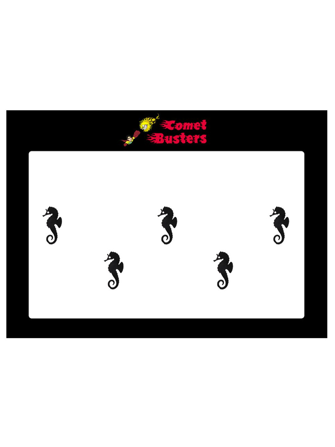 Comet Busters 5 Pcs Sea Horse-Shaped Reusable Designer Bindis - Black