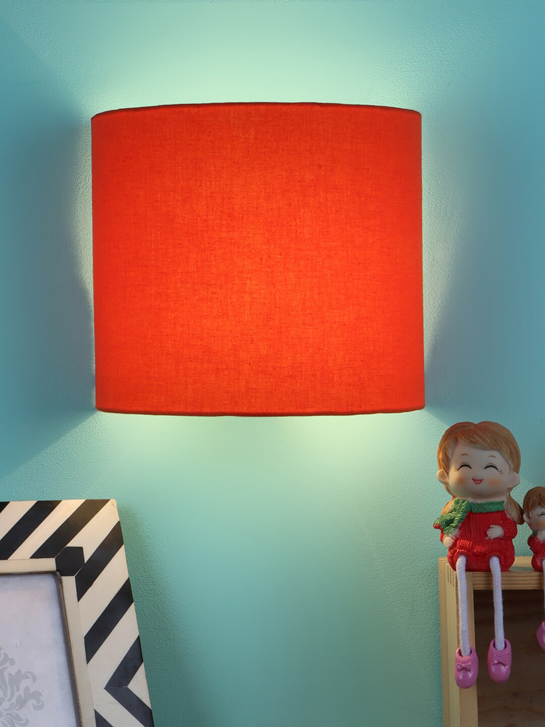 foziq Orange Solid Metal Cylinder Wall Lamp