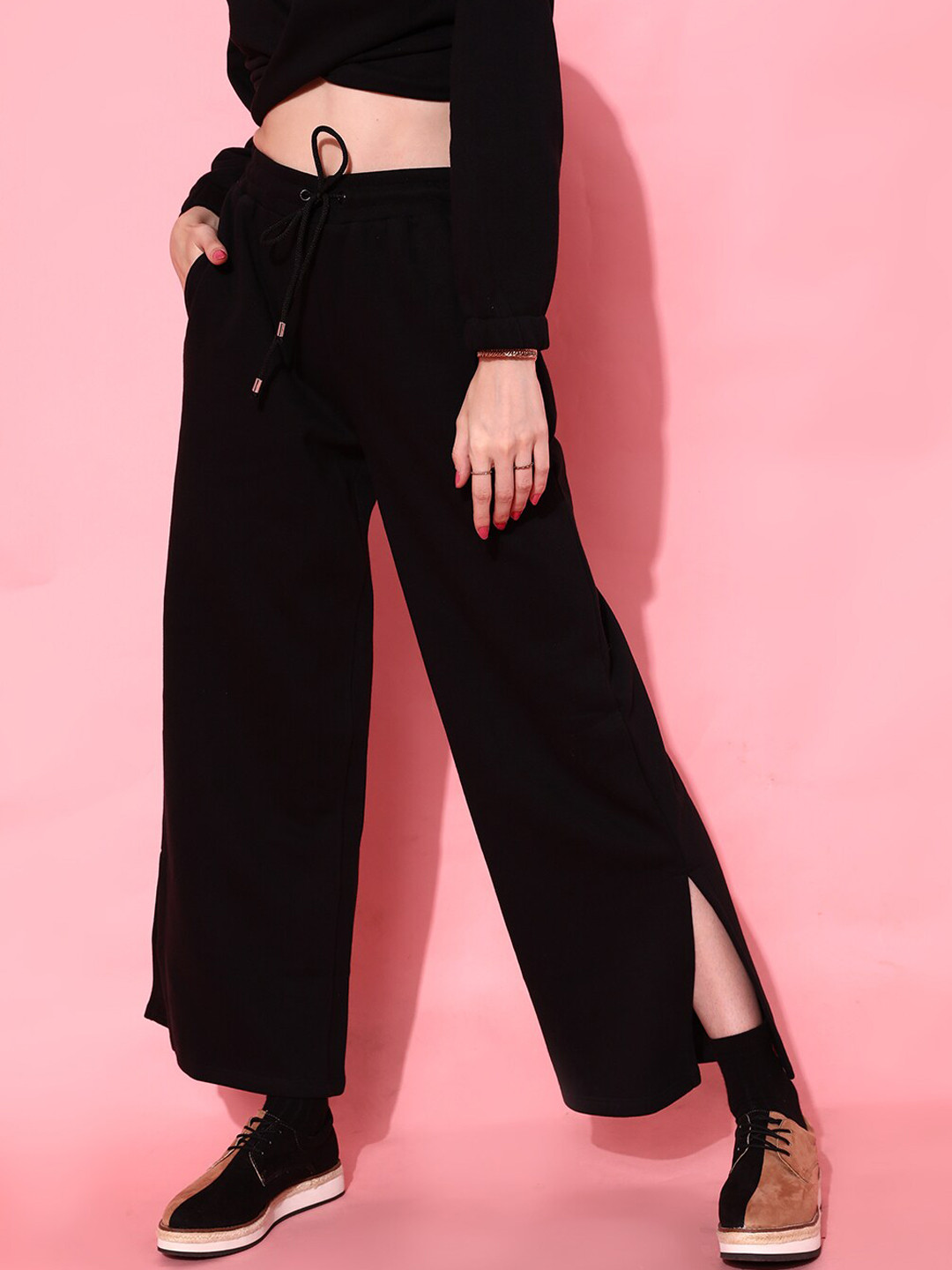 STREET 9 Women Classy Black Solid Trousers