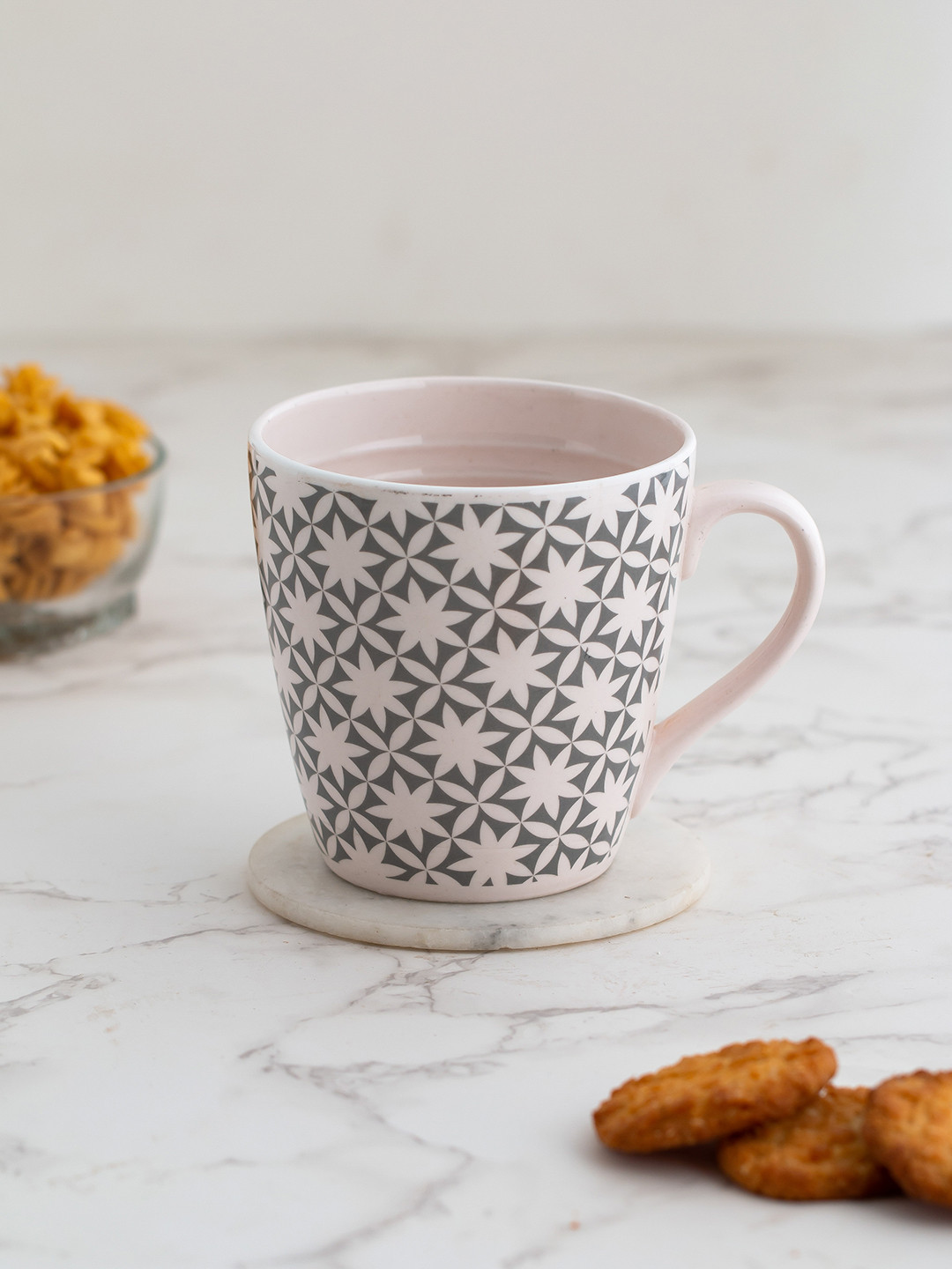 JCPL Archit Name Personalised White Floral Ceramic Microwave Safe 2 Piece Mugs-440ml