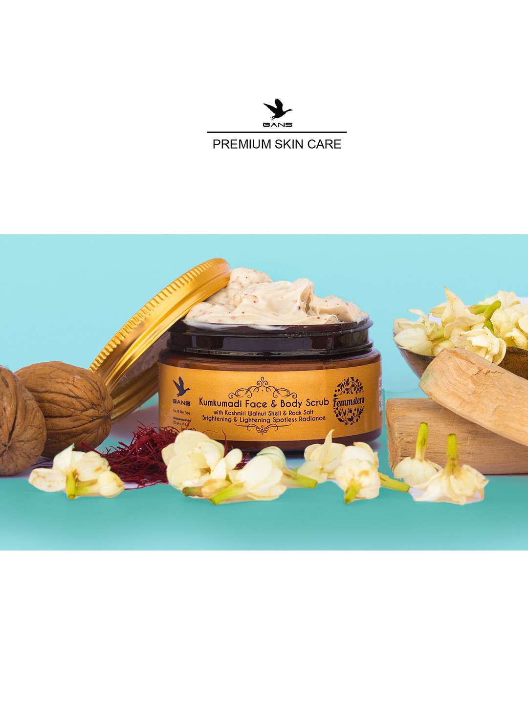 Gans Kumkumadi Face & Body Scrub Brightening & Lightening 100gm