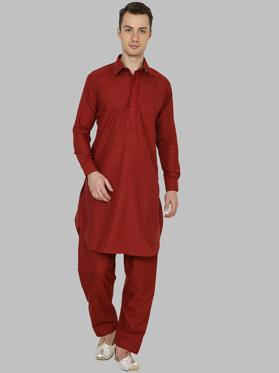 ROYAL KURTA Men Maroon Kurta with Salwar