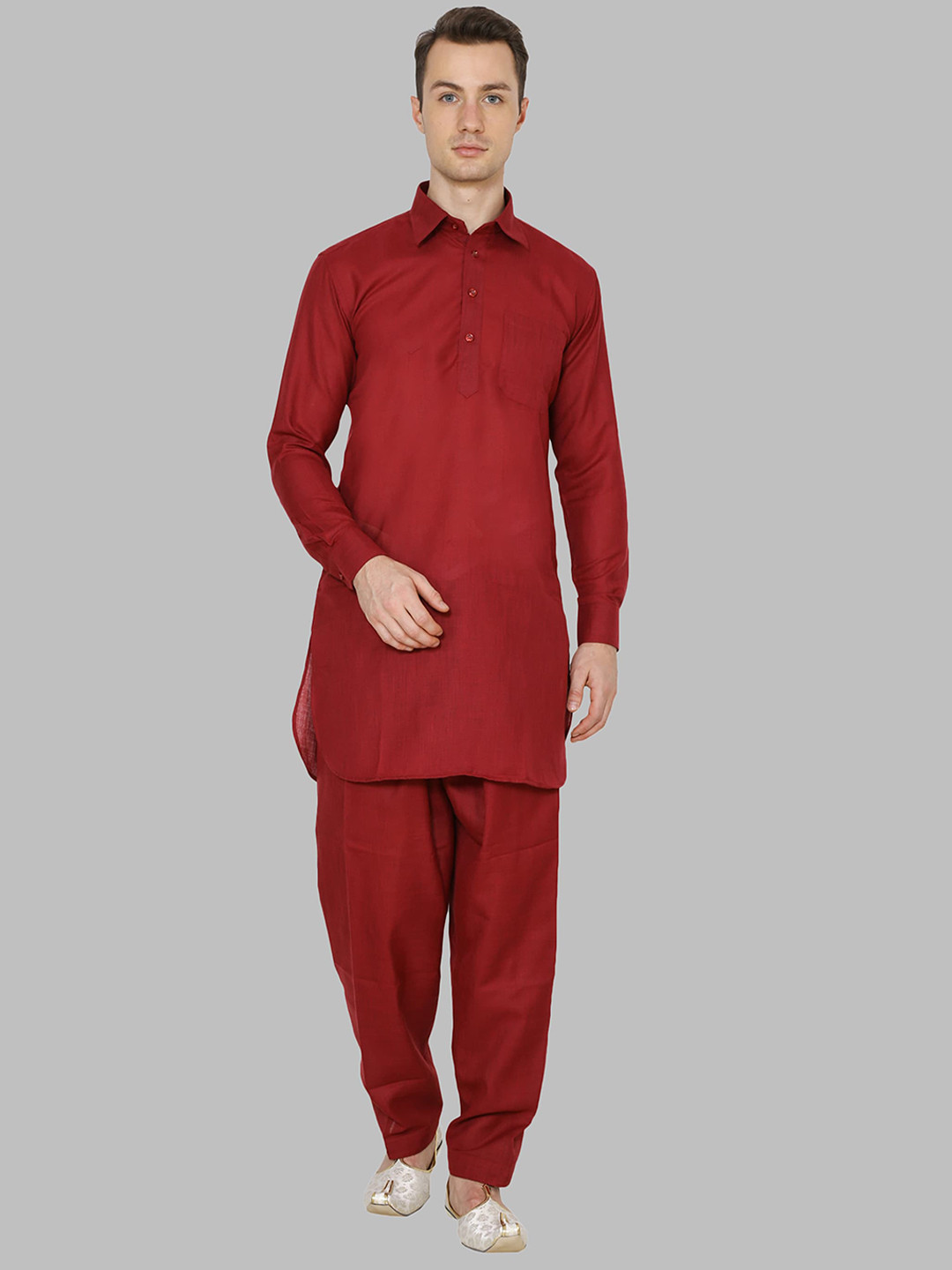 ROYAL KURTA Men Maroon Kurta with Salwar