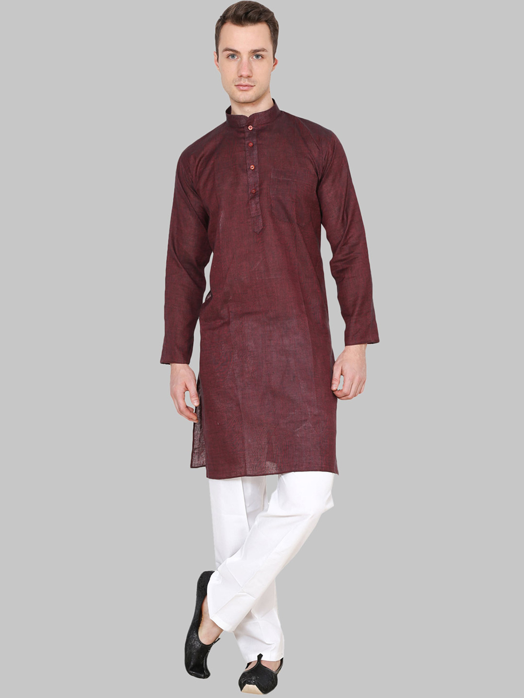 ROYAL KURTA Men Maroon Kurta with Pyjamas
