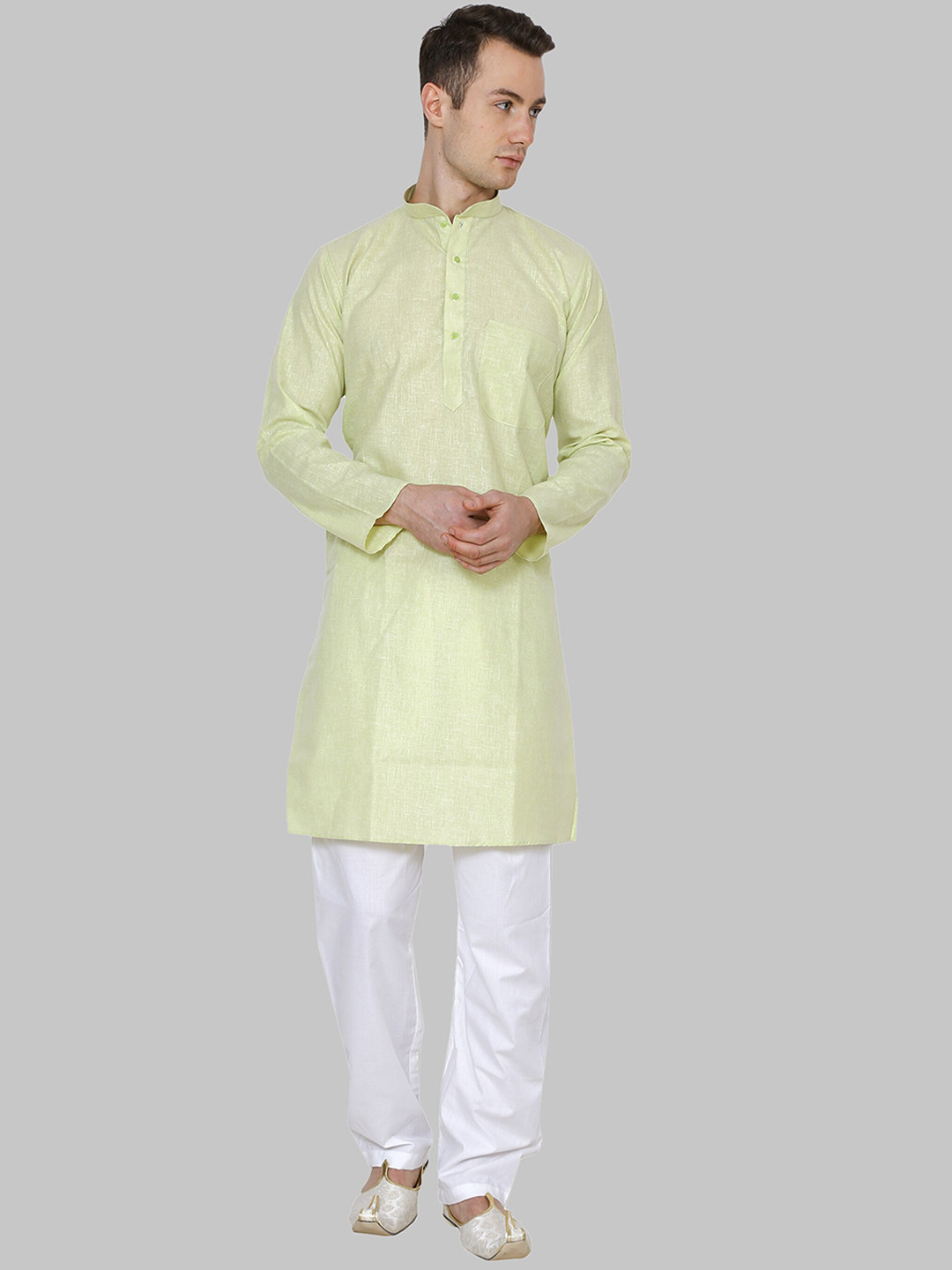 ROYAL KURTA Men Green Kurta with Pyjamas