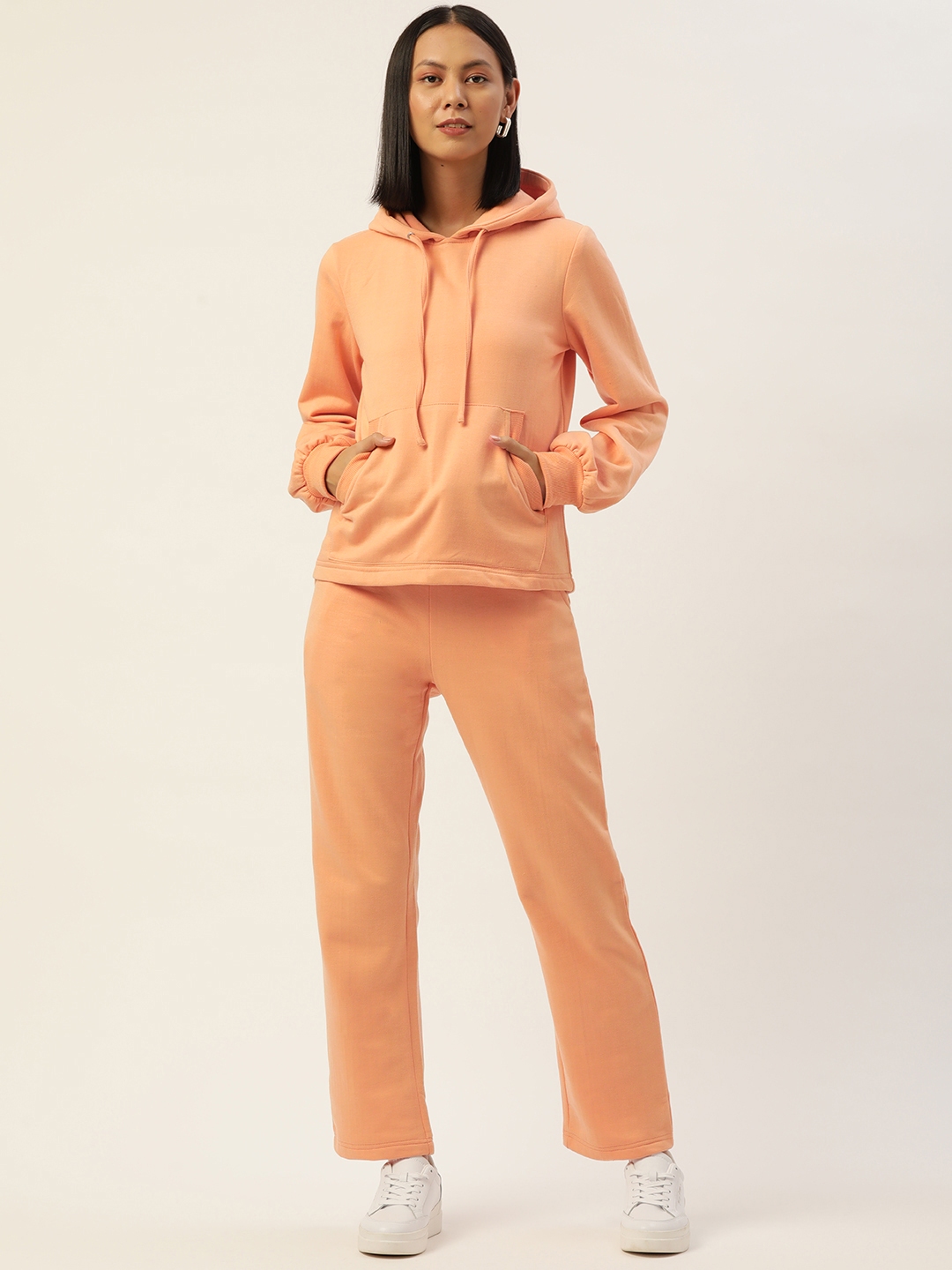 Buy Alsace Lorraine Paris Women Peach Coloured Solid Track Suit