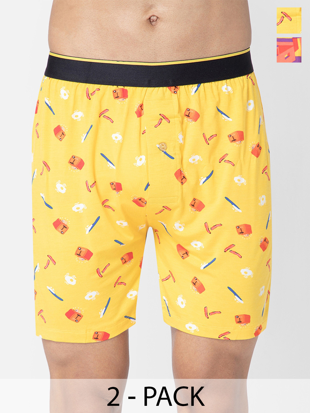 bummer Men Pack Of 2 Micro Modal Printed Boxers BOBREBR02S