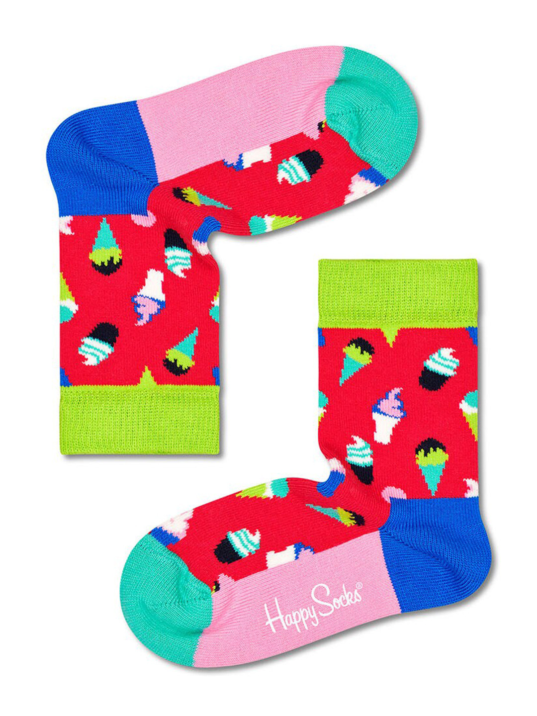 Happy Socks Kids Red Printed Cotton Socks