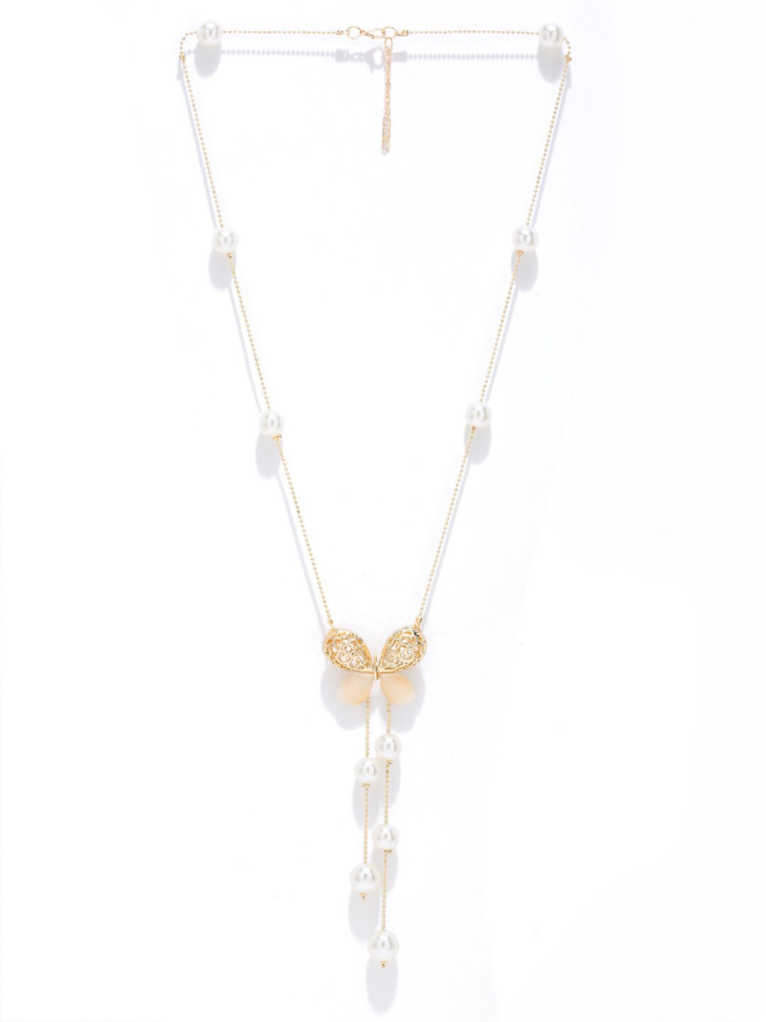 Shining Diva Fashion Women's Rose Gold & White Rose Gold-Plated Antique Necklace