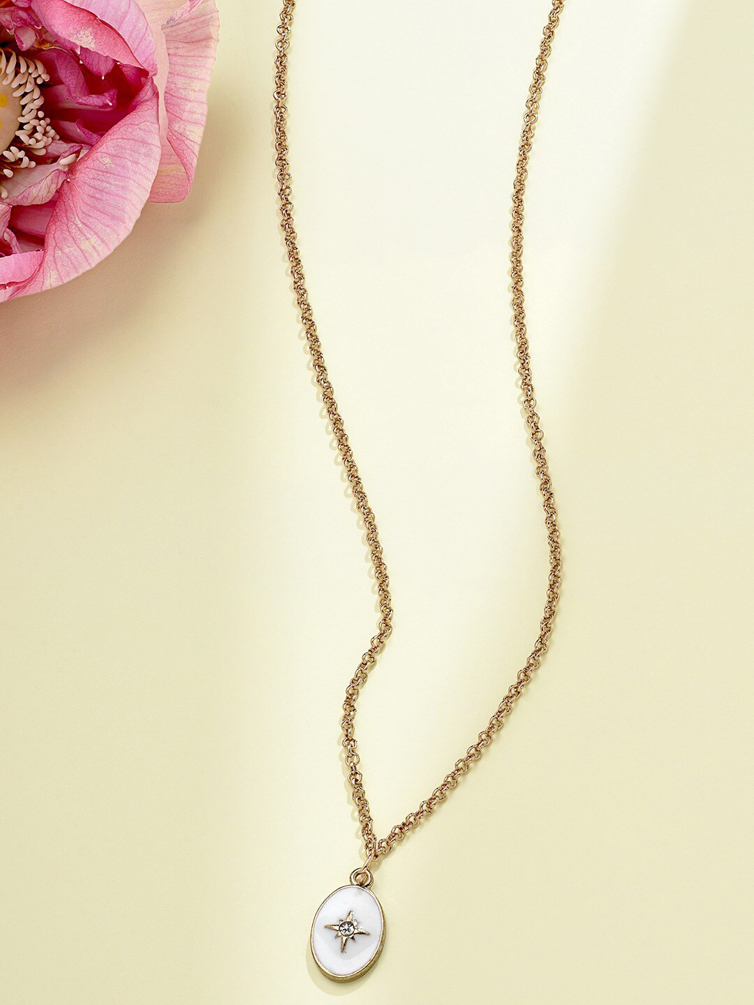 AMI White & Gold-Toned Gold-Plated Meenakari Chain