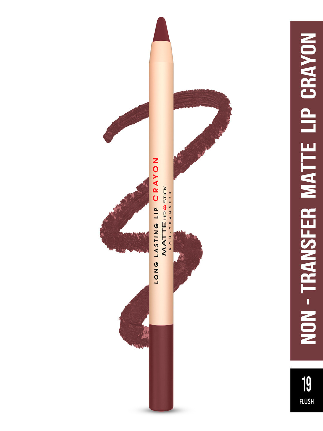 SHRYOAN Long Lasting Lip Crayon Matte Lipstick 3.8 g - Flush 19