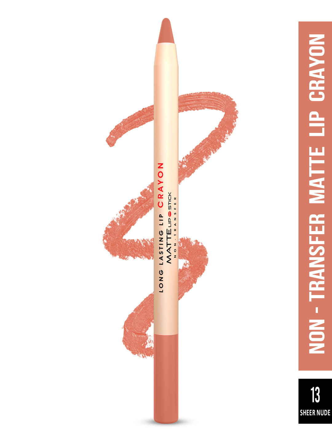 SHRYOAN Long Lasting Lip Crayon Matte Lipstick 3.8 g - Sheer Nude 13