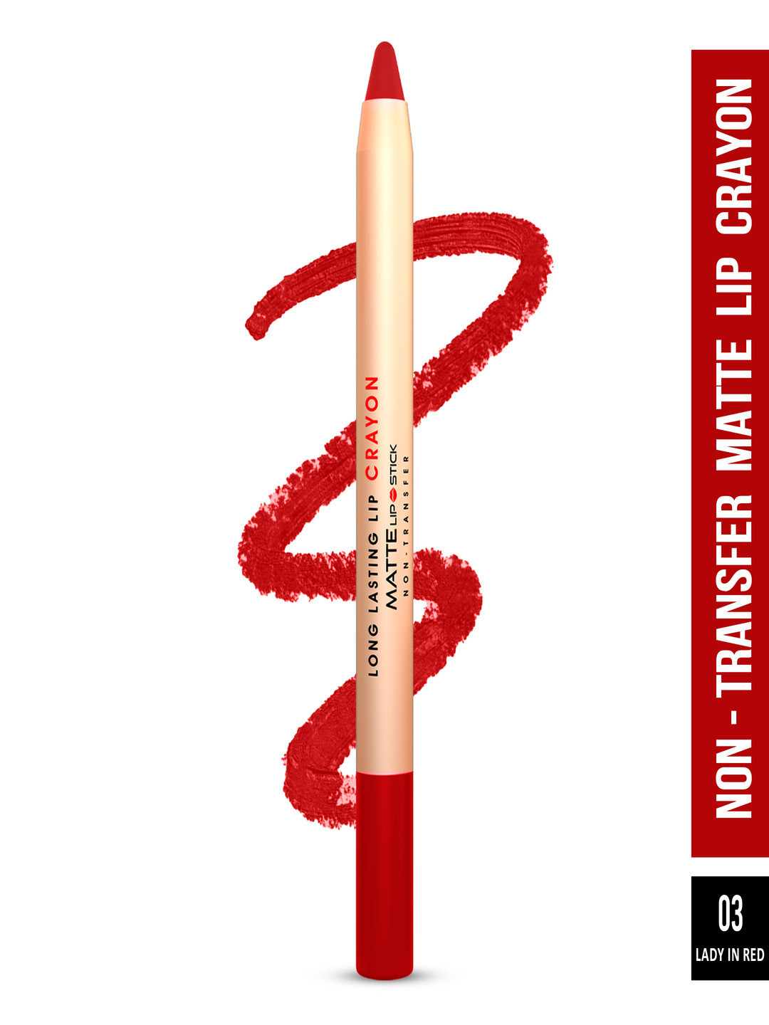 SHRYOAN Long Lasting Lip Crayon Matte Lipstick 3.8 g - Lady In Red 03