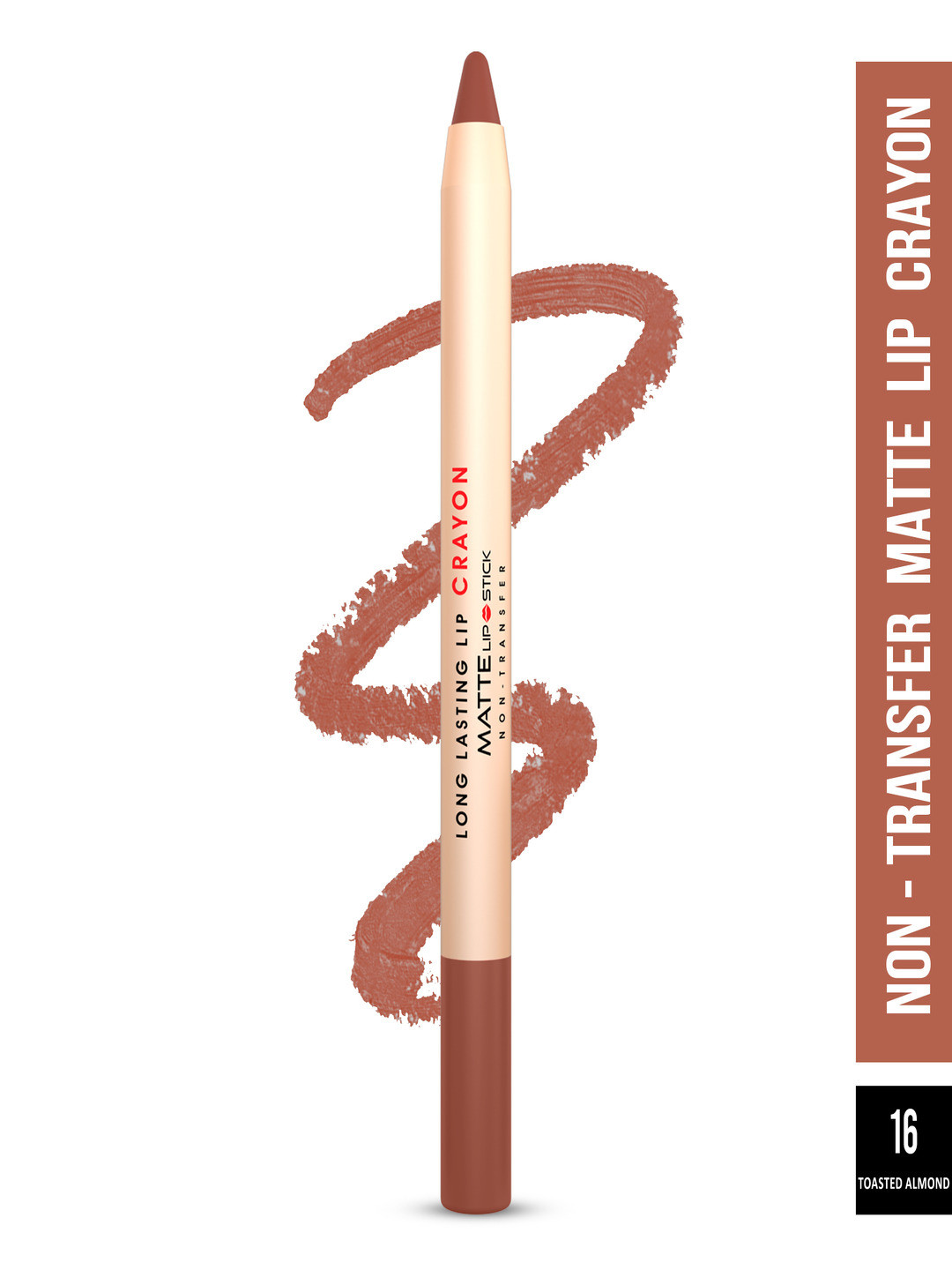 SHRYOAN Long Lasting Lip Crayon Matte Lipstick 3.8 g - Toasted Almond 16