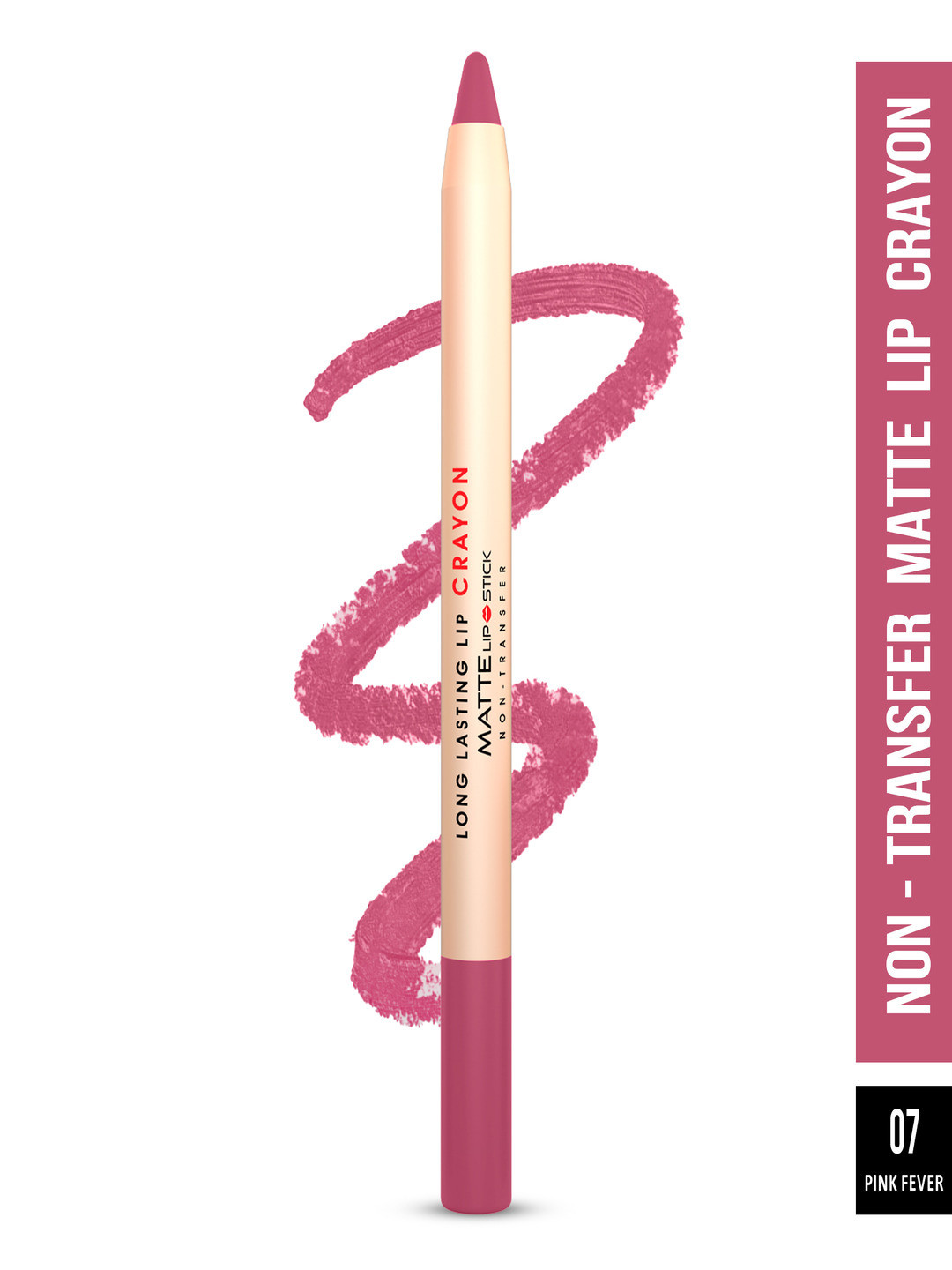 SHRYOAN Long Lasting Lip Crayon Matte Lipstick 3.8 g - Pink Fever 07