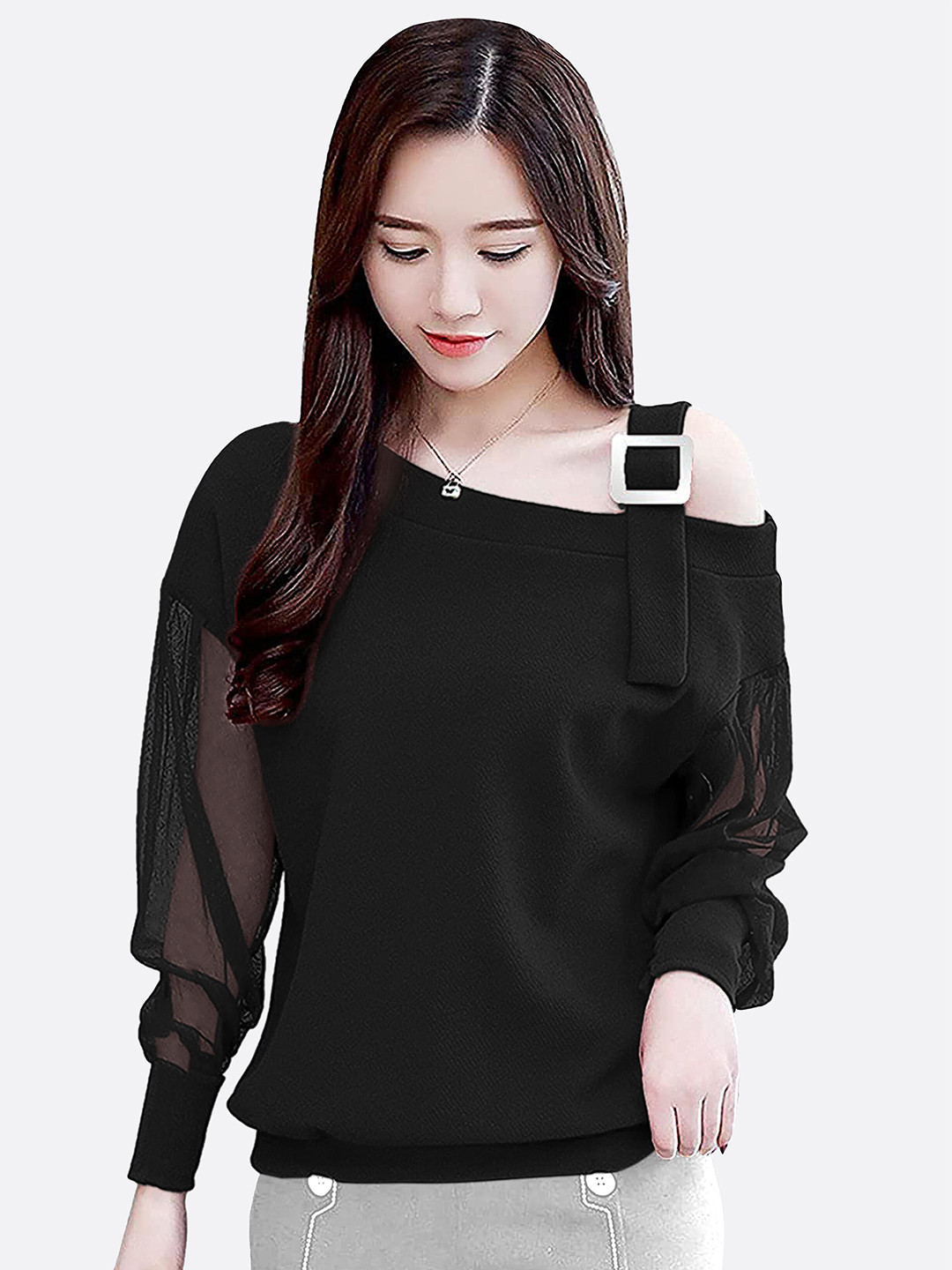LONDON BELLY Women One Shoulder Blouson Top