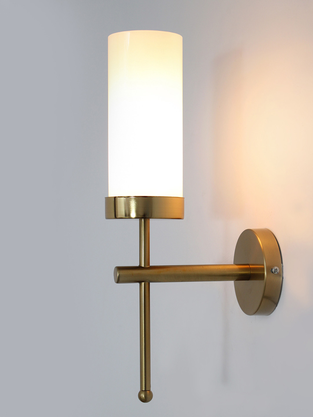 SHREE KALA HOME DECOR White Tumbler Wall Sconce Light