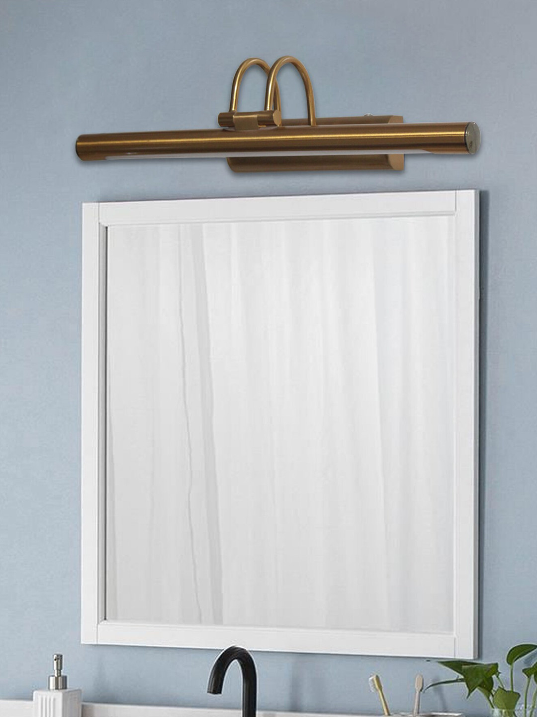 SHREE KALA HOME DECOR Gold-Toned LED Picture Wall Lamp With Three Different Colors