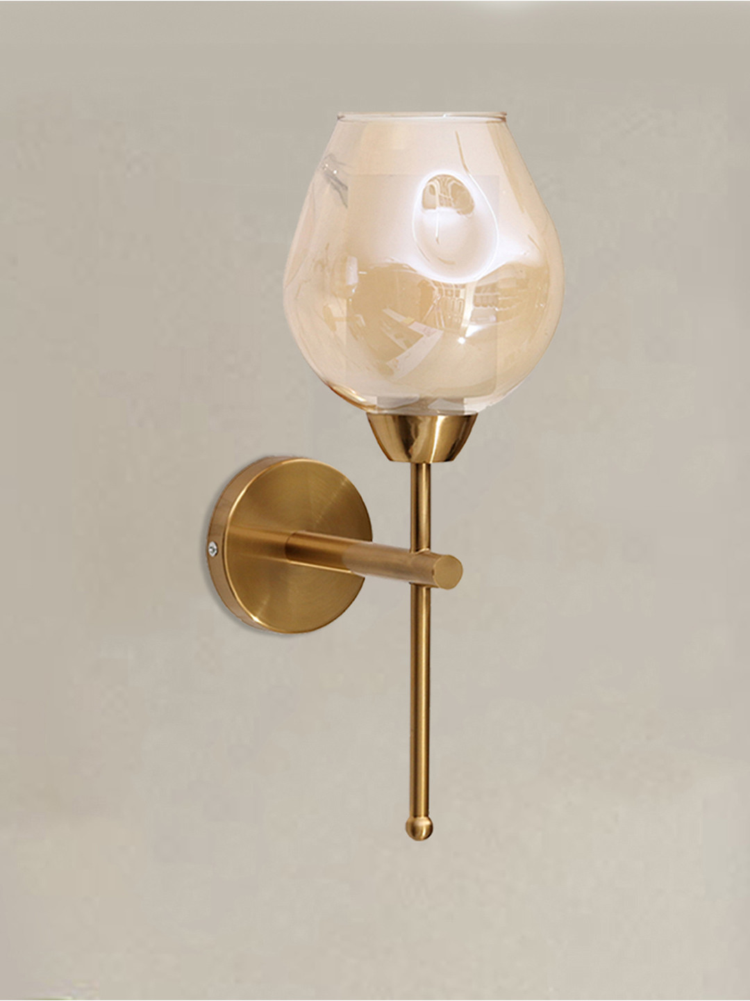 SHREE KALA HOME DECOR White Oval Shape Glass Wall Light