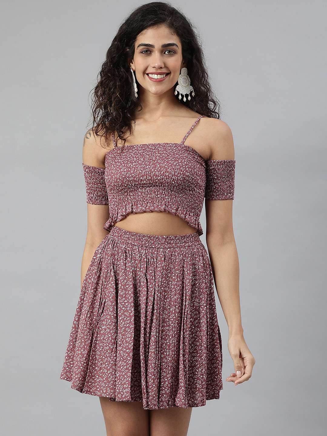 Neemiya Women Rust Printed Co-Ords