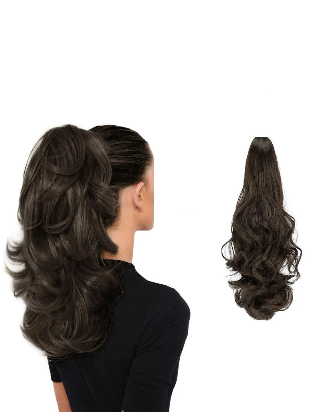 CHANDERKASH Curly Ponytail Multi Step Cut Clutcher Nylon and Synthetic Hair Extension