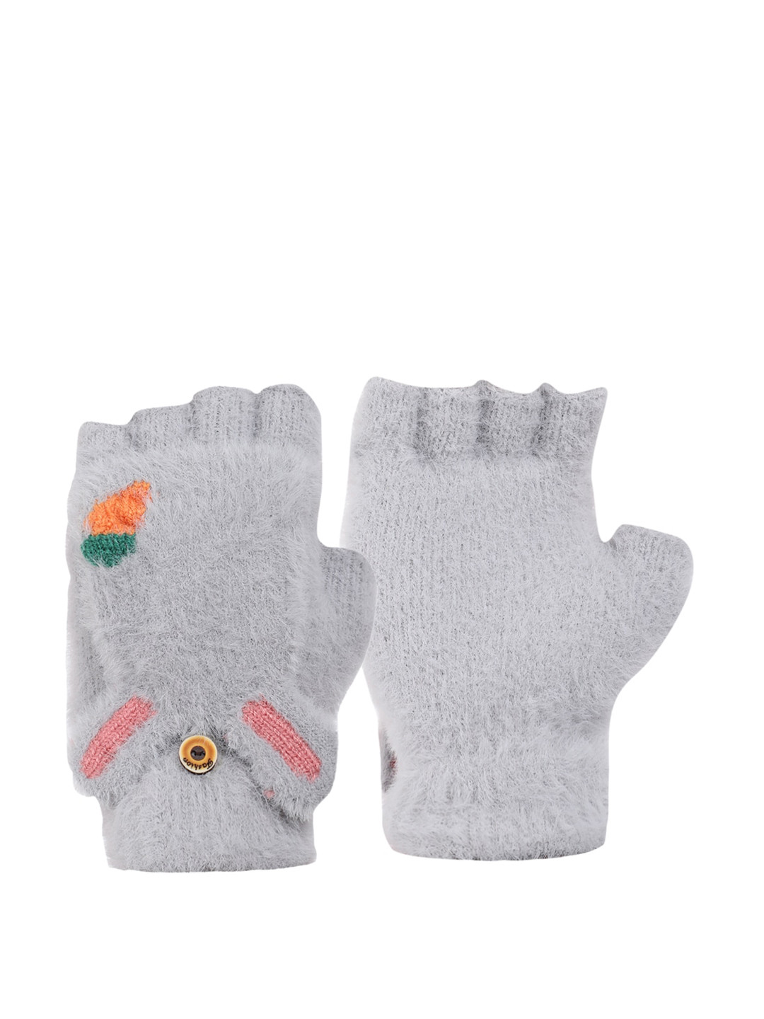 ELLIS Grey Solid Acrylic Gloves