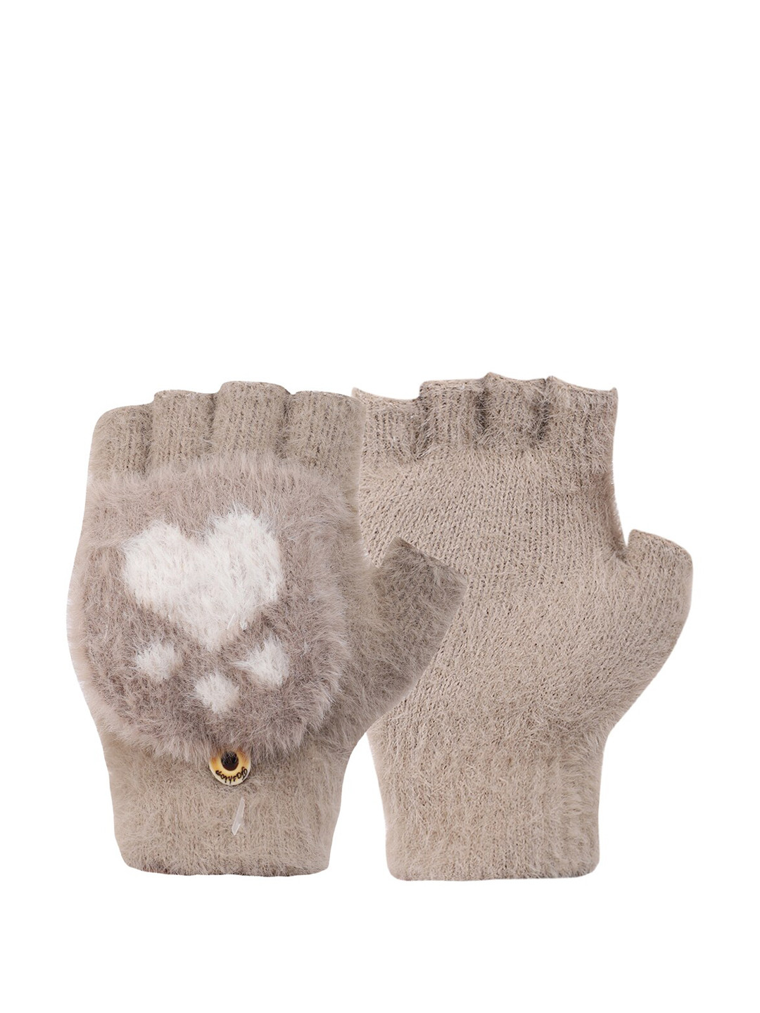 ELLIS Cream-Colored Solid Winter Gloves