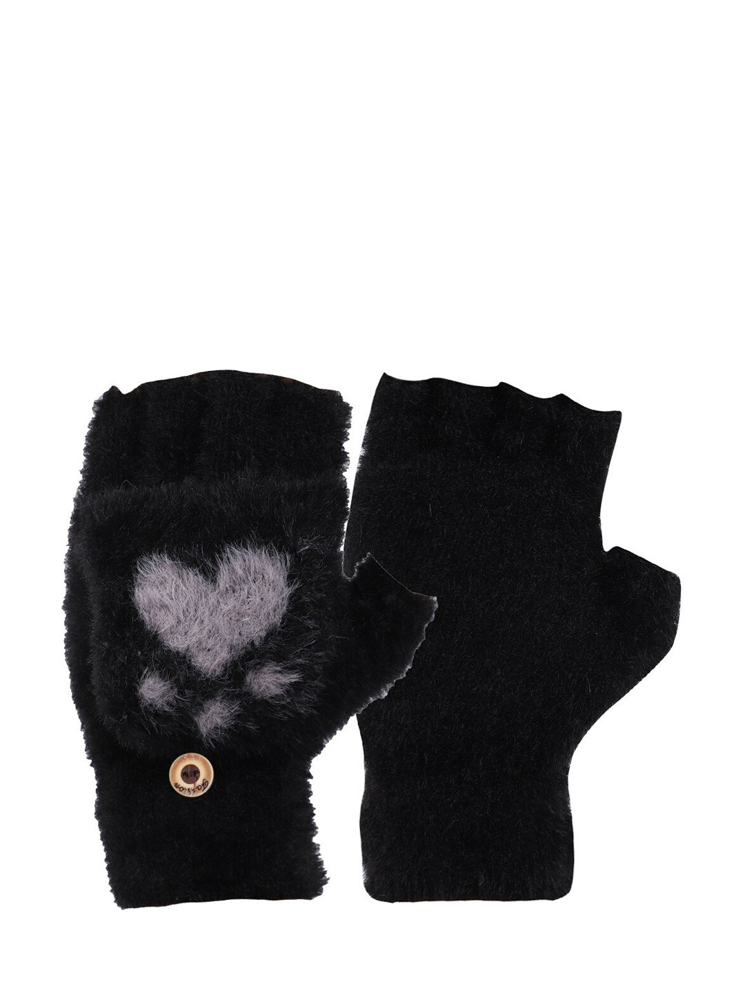 ELLIS Black Printed 2 In 1 Gloves