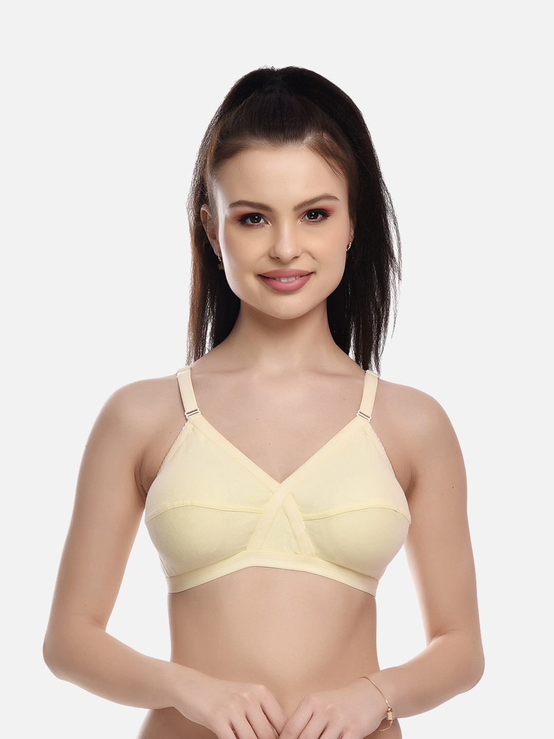 FIMS Beige Cotton Blend Everyday Non-Padded Bra