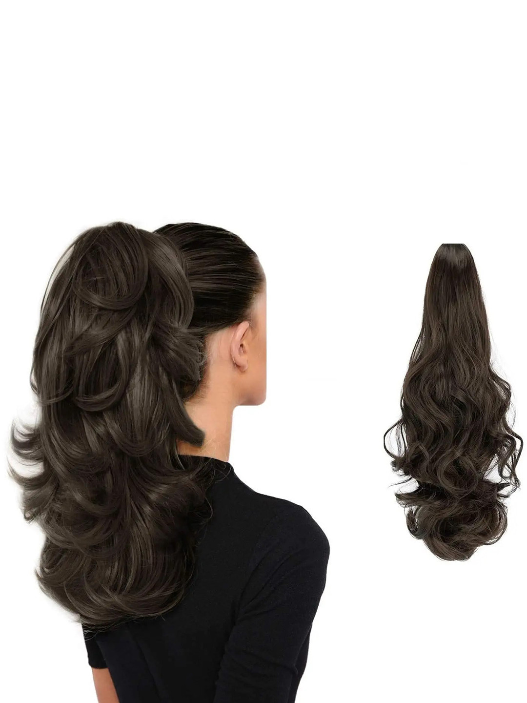 CHRONEX 13 Inches Curly Ponytail Multi Step Cut Clutcher Hair Extension