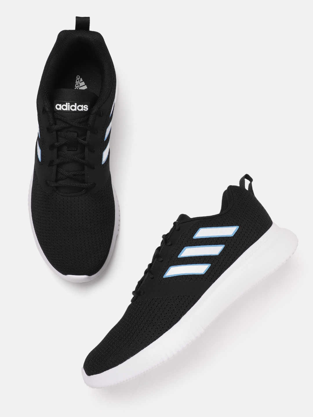 Adidas black and white sports shoes on sale