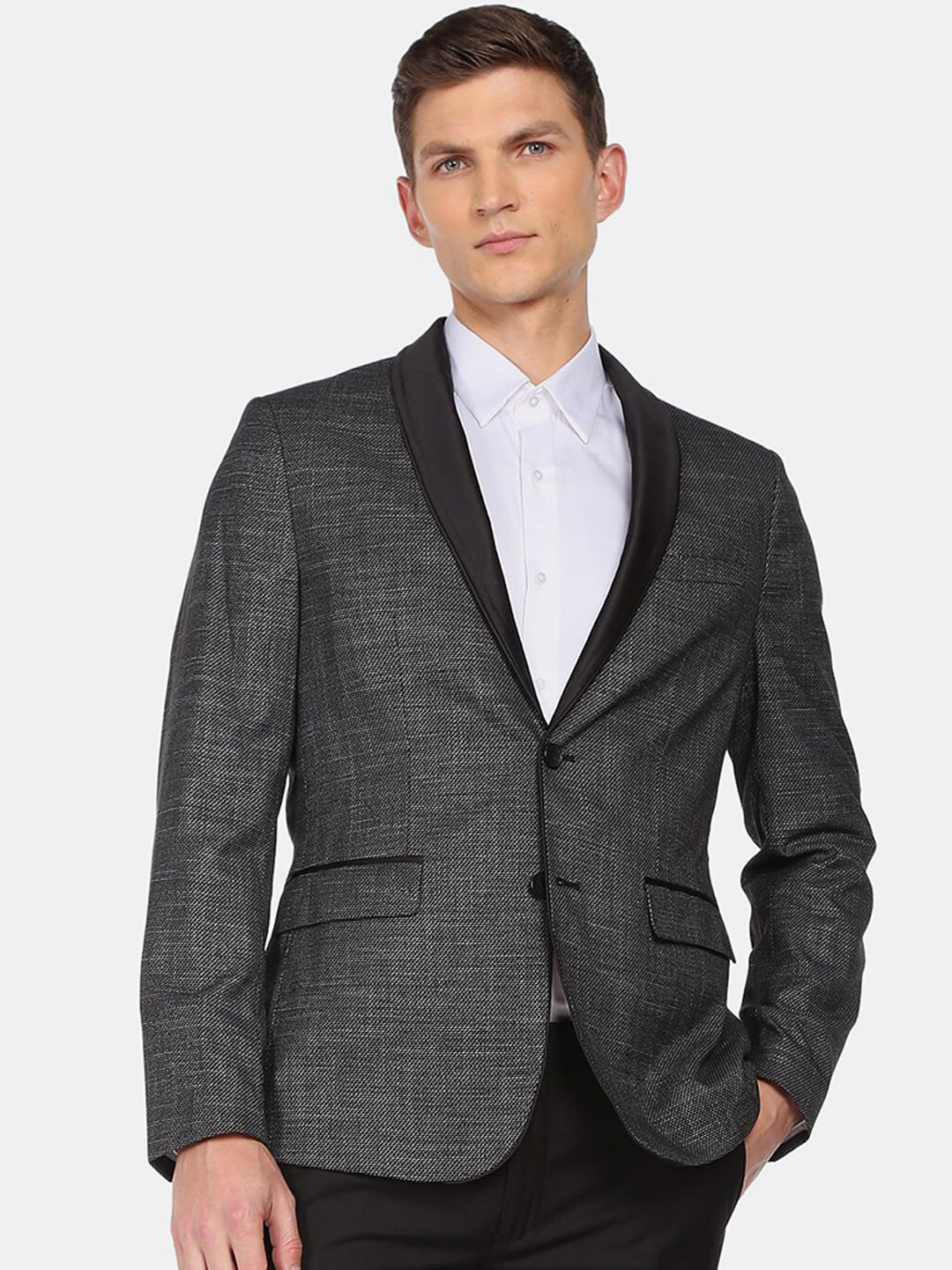 Arrow Men Black Solid Single Breasted 2-Piece  Suits