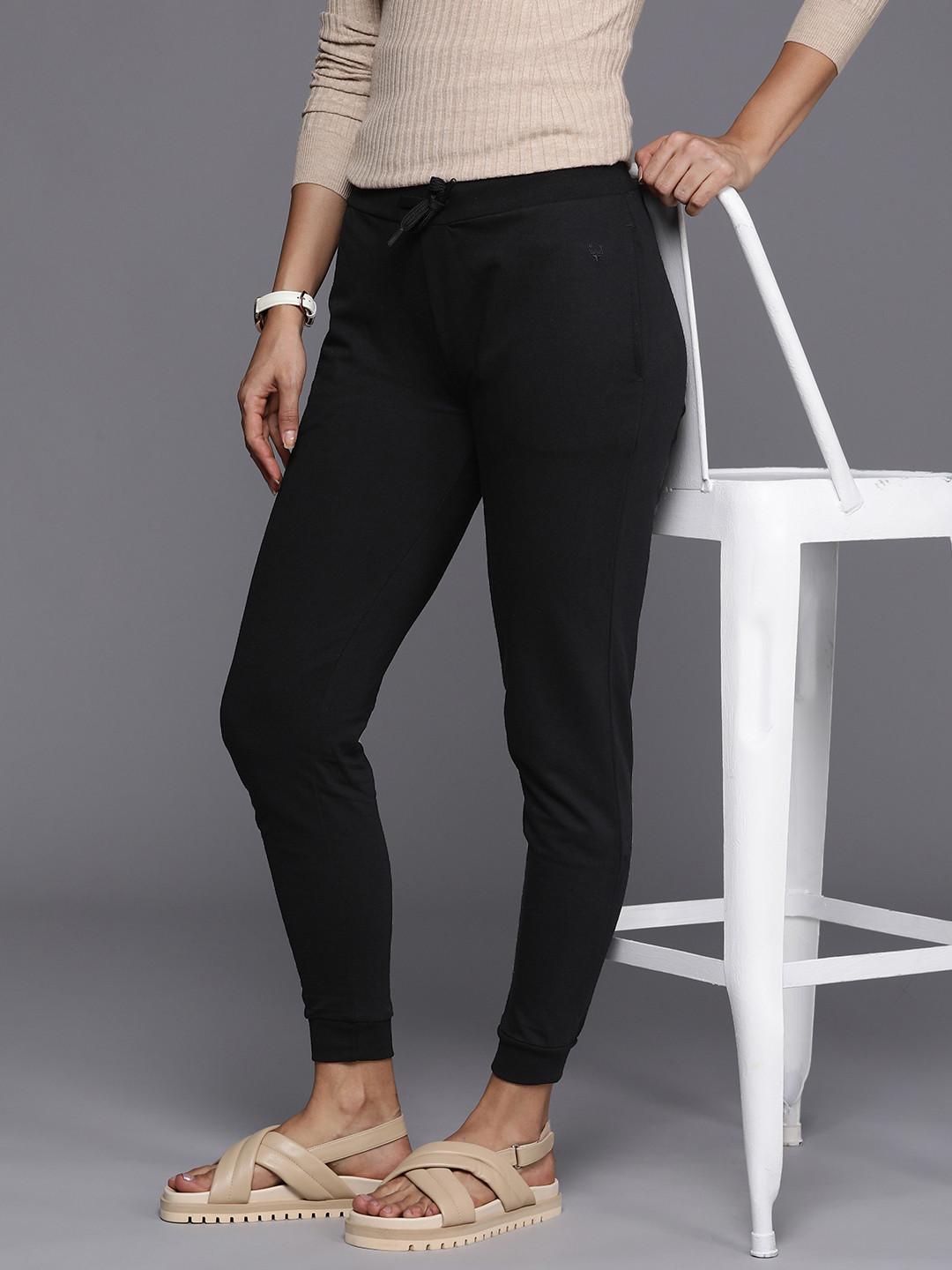 Allen Solly Woman Women Solid Custom Fit Pure Cotton Joggers